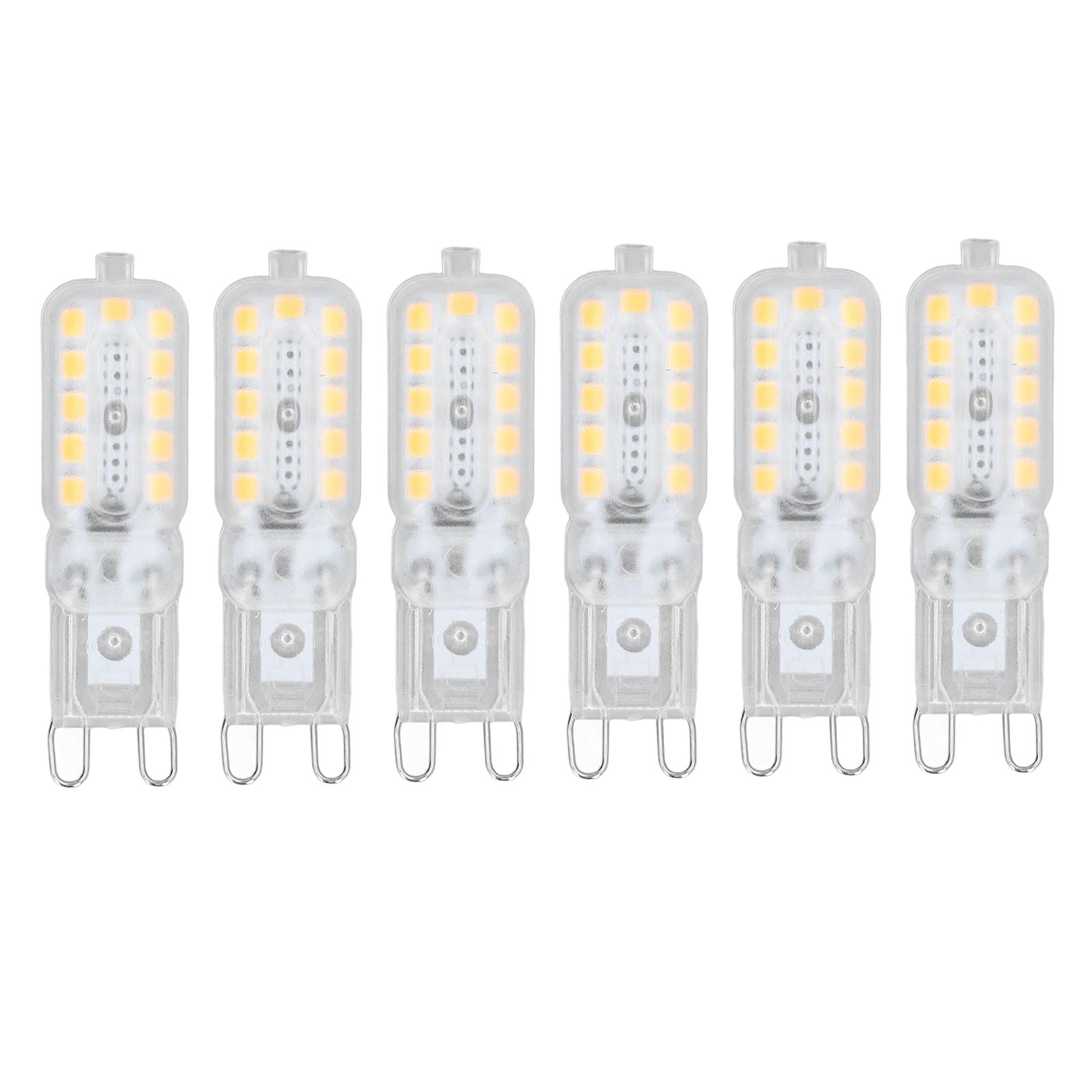 6pcs G9 LED Bulb 5W Transparent Cover 22LED Dimmable G9 Light Bulb for Ceiling Light Wall Light Table Light Natural White 220-240V