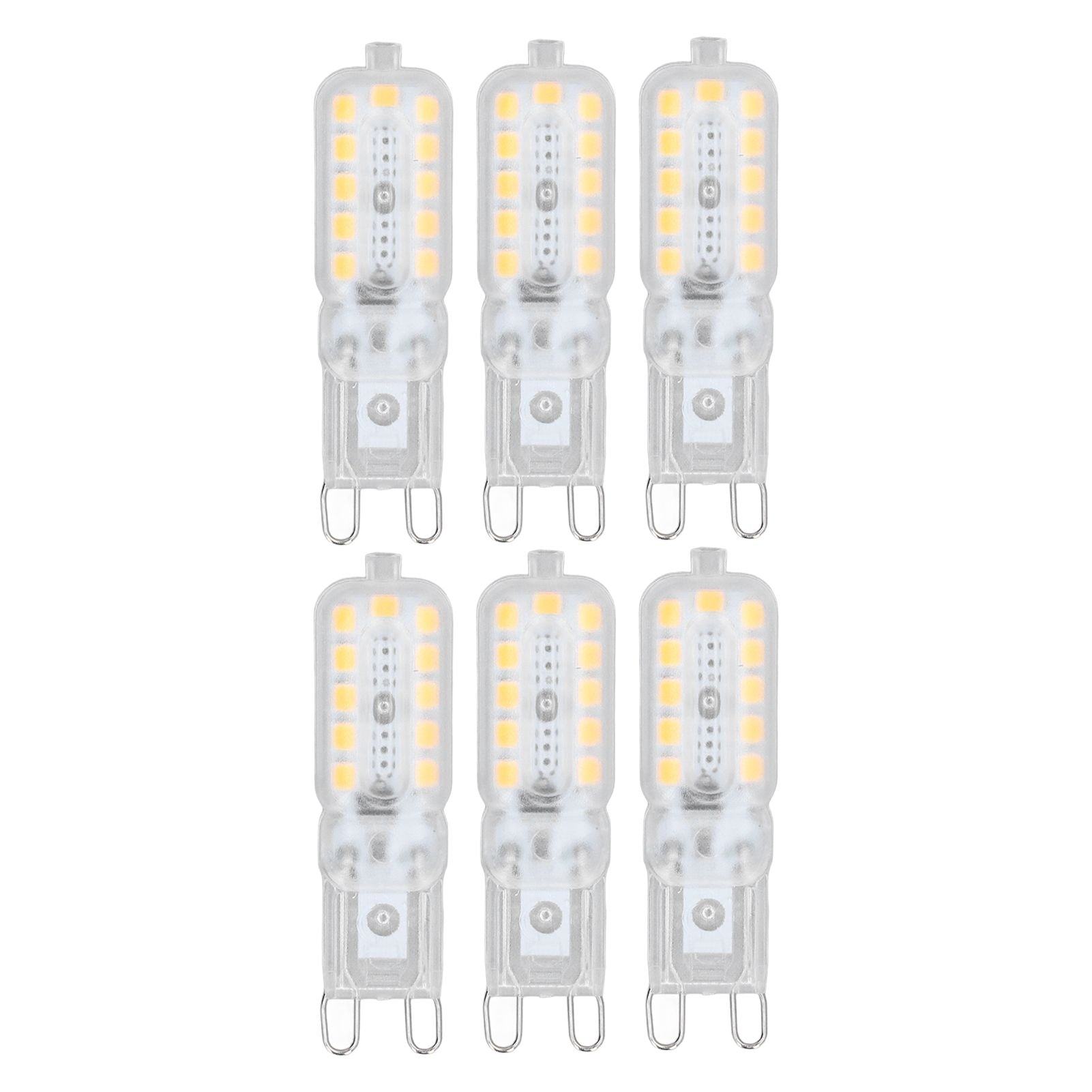 6pcs G9 LED Bulb 5W Transparent Cover 22LED Dimmable G9 Light Bulb for Ceiling Light Wall Light Table Light Natural White 220-240V