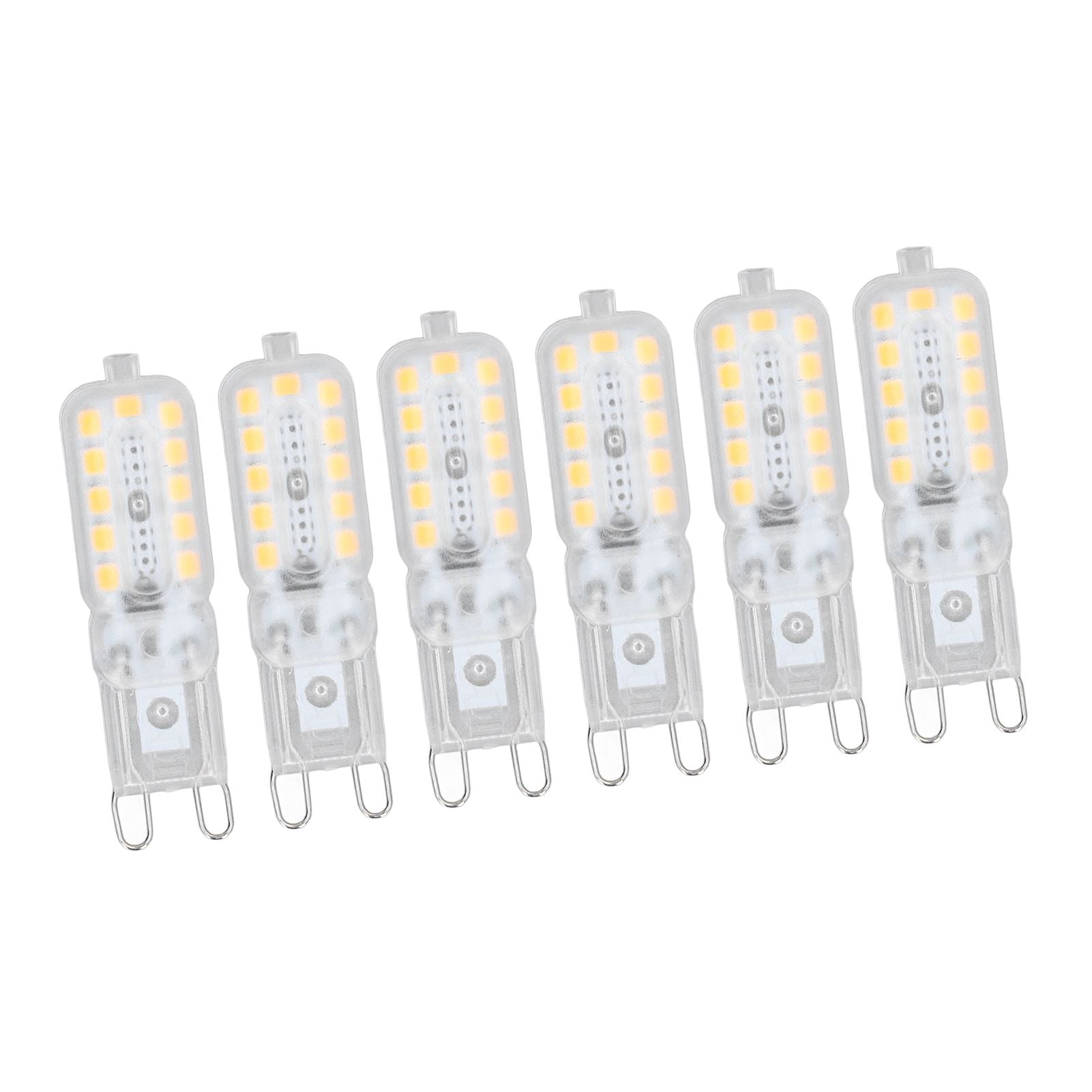 6pcs G9 LED Bulb 5W Transparent Cover 22LED Dimmable G9 Light Bulb for Ceiling Light Wall Light Table Light Natural White 220-240V