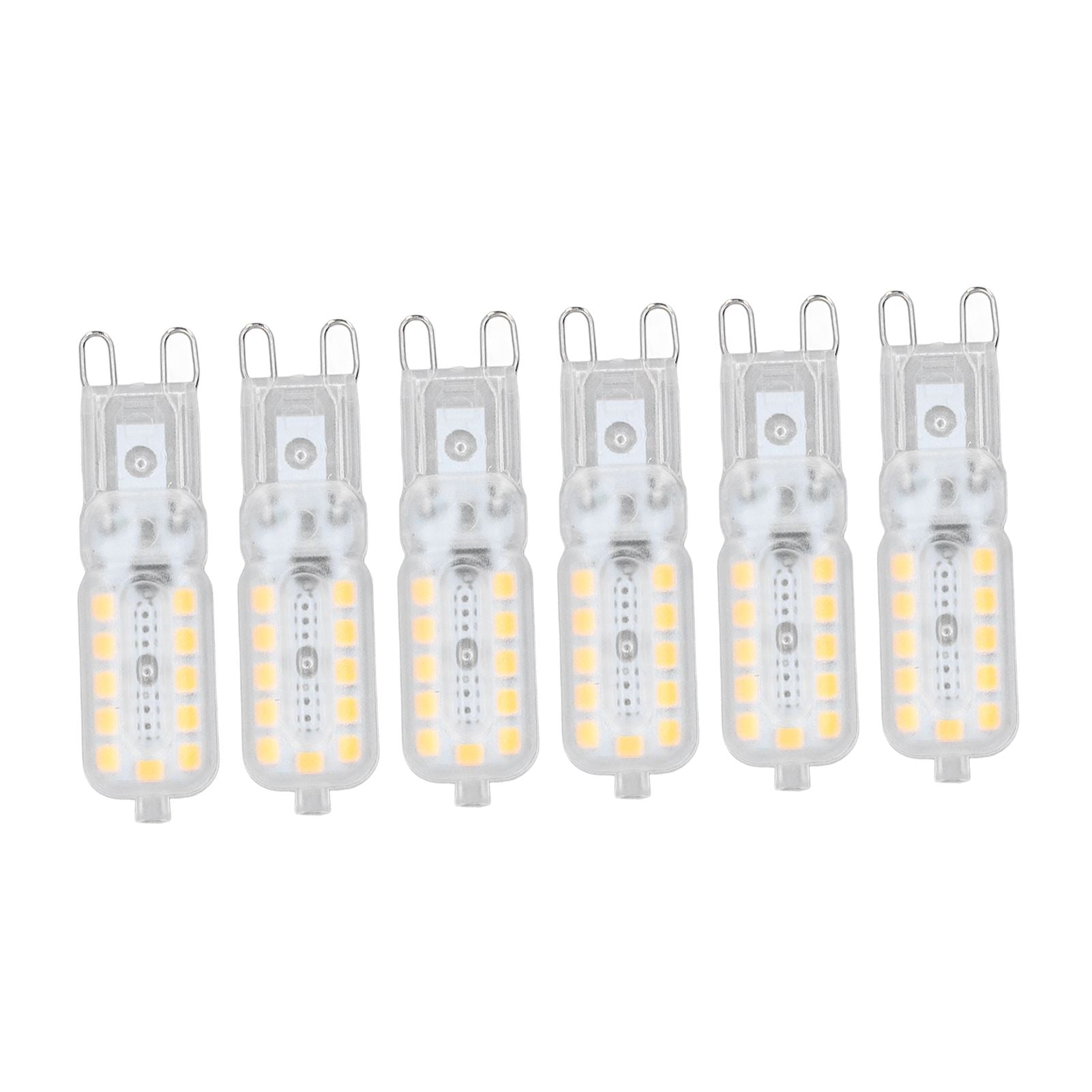 6pcs G9 LED Bulb 5W Transparent Cover 22LED Dimmable G9 Light Bulb for Ceiling Light Wall Light Table Light Natural White 220-240V