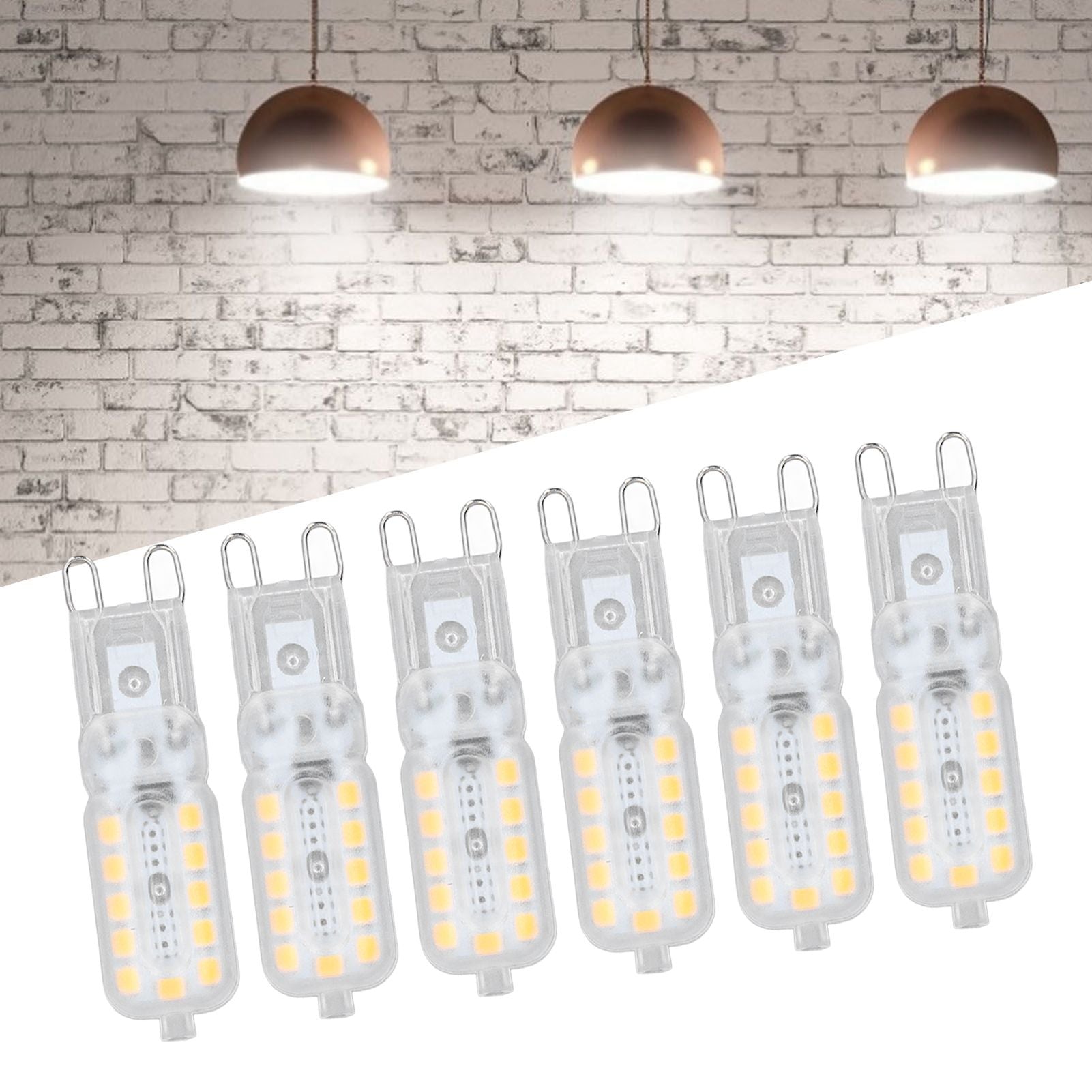 6pcs G9 LED Bulb 5W Transparent Cover 22LED Dimmable G9 Light Bulb for Ceiling Light Wall Light Table Light Natural White 220-240V