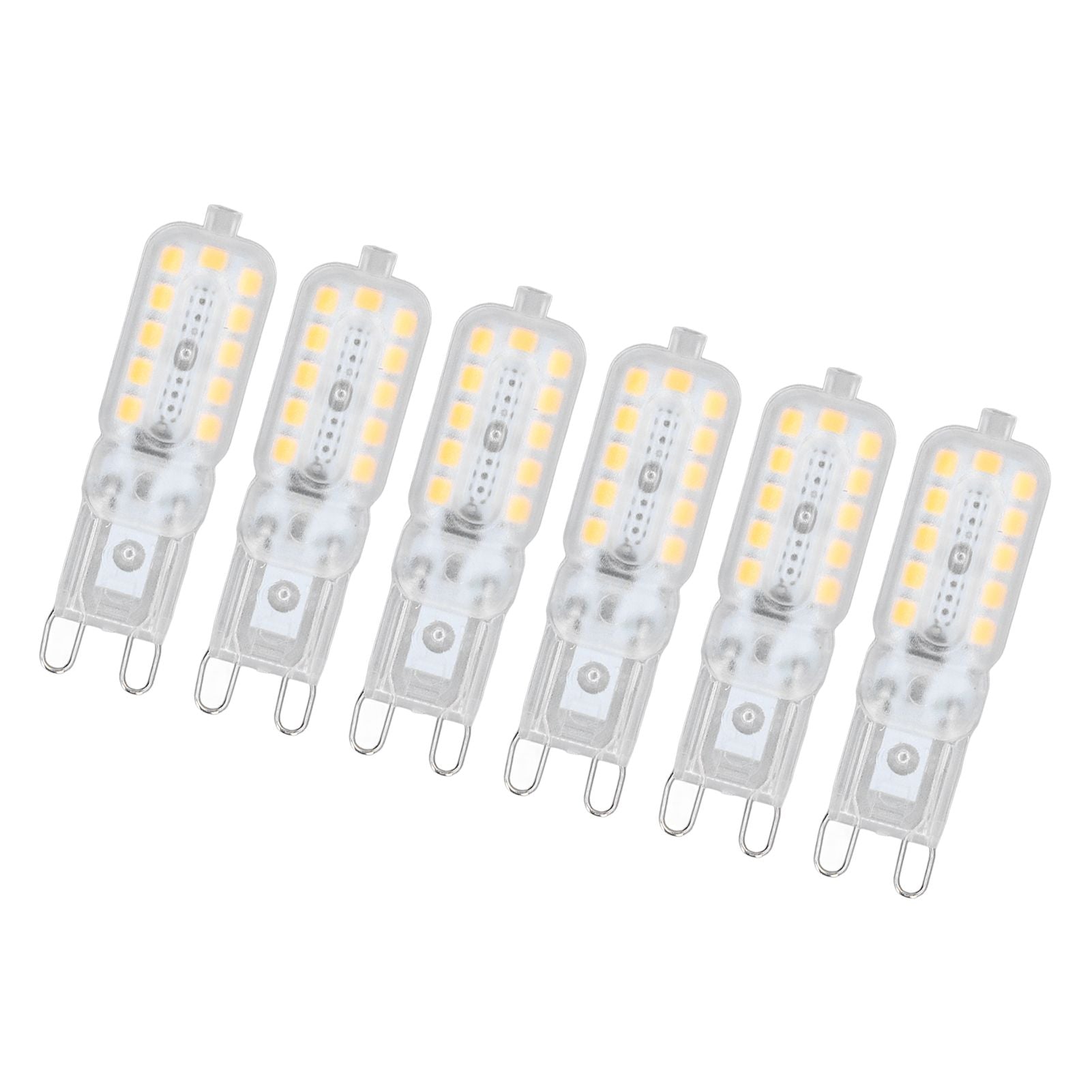 6pcs G9 LED Bulb 5W Transparent Cover 22LED Dimmable G9 Light Bulb for Ceiling Light Wall Light Table Light Warm White 220-240V