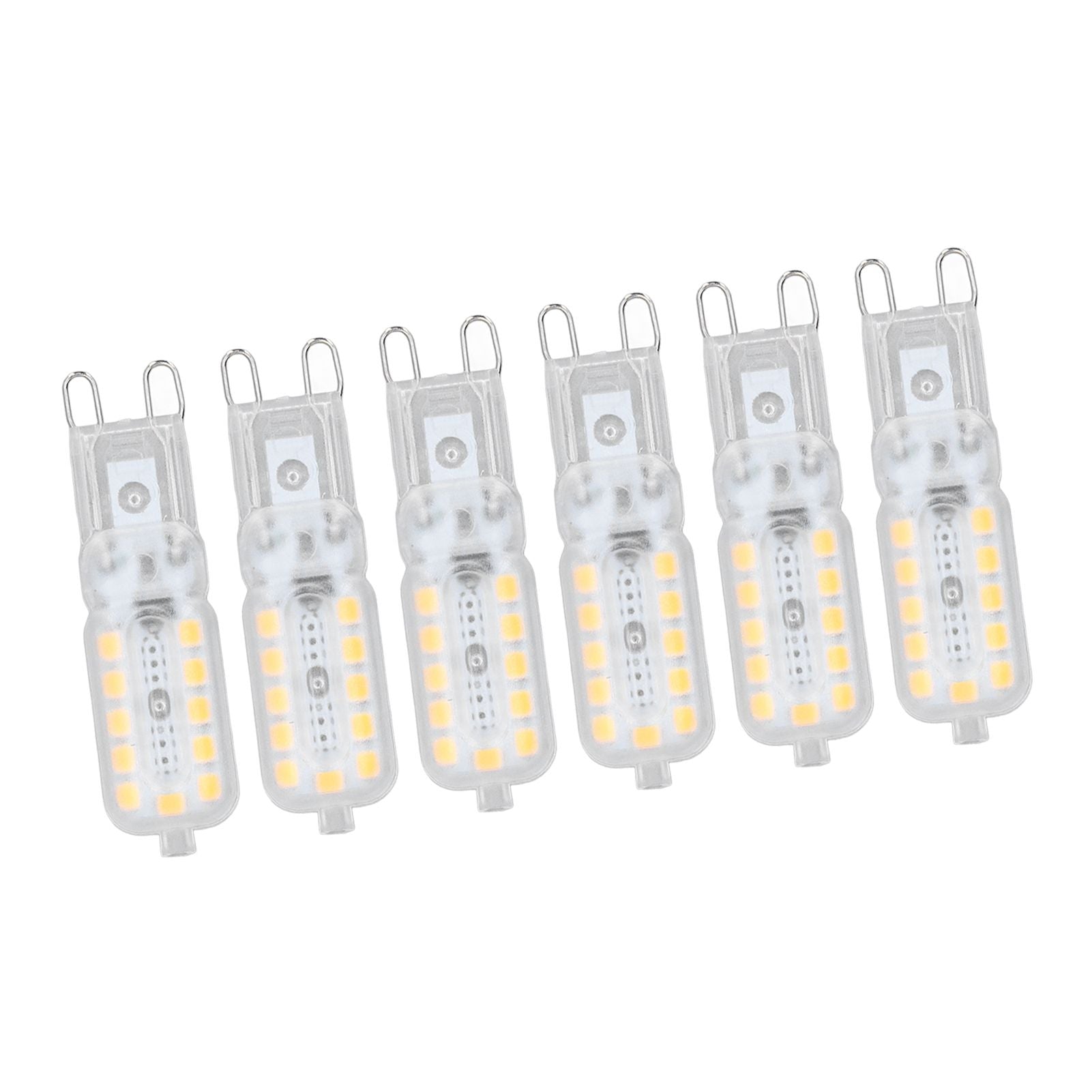 6pcs G9 LED Bulb 5W Transparent Cover 22LED Dimmable G9 Light Bulb for Ceiling Light Wall Light Table Light Warm White 220-240V