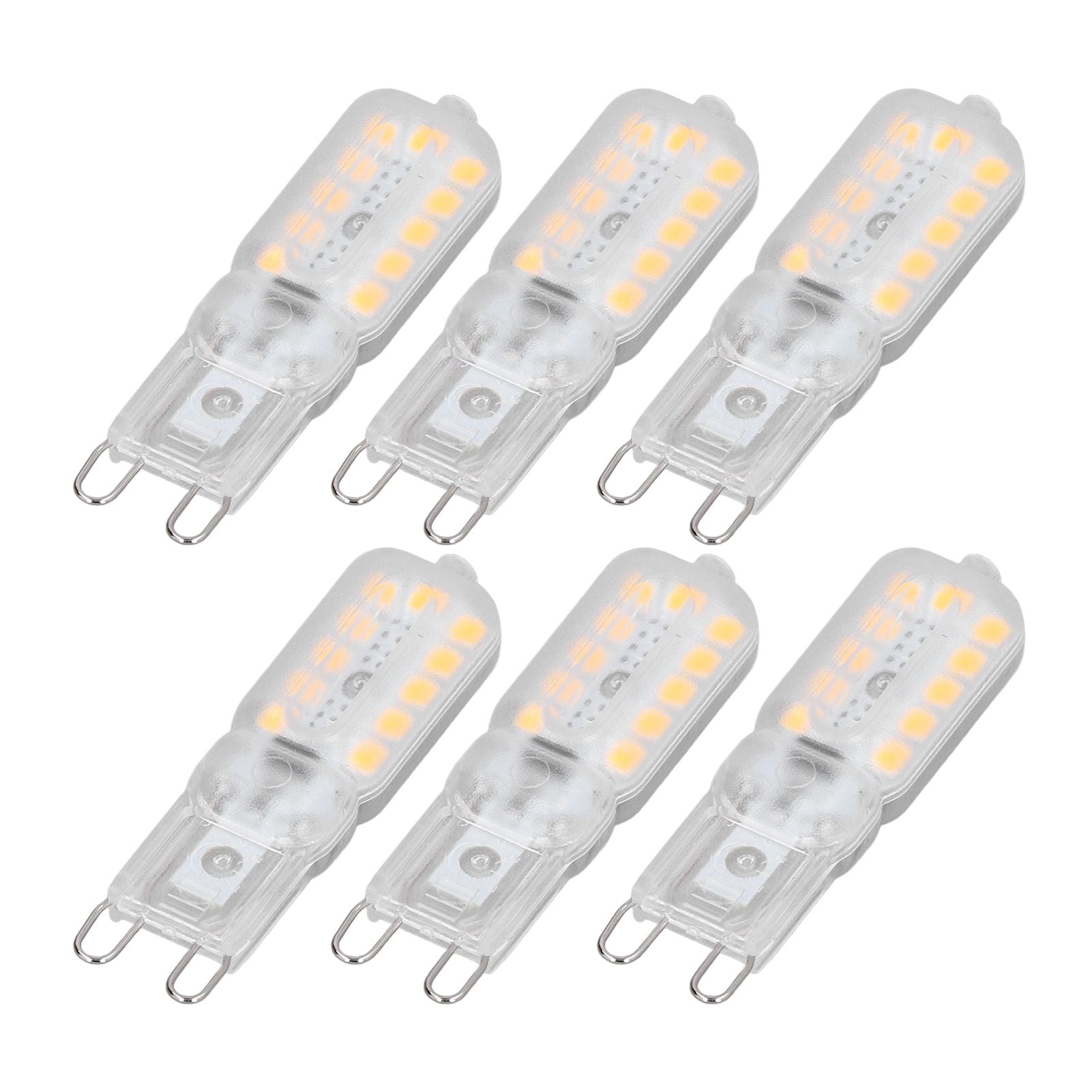 6pcs G9 LED Bulb 5W Transparent Cover 22LED Dimmable G9 Light Bulb for Ceiling Light Wall Light Table Light Warm White 220-240V