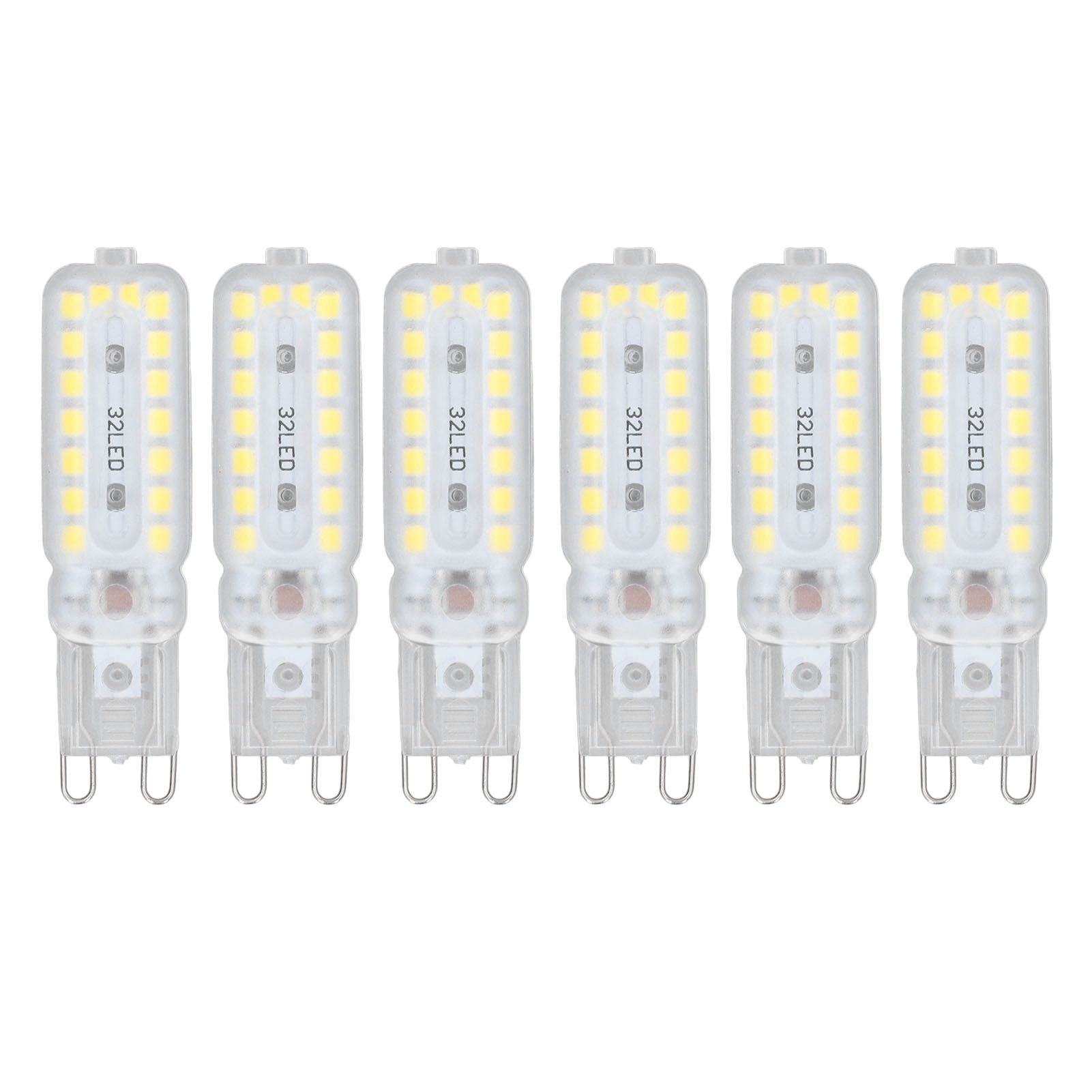 6pcs G9 LED Bulbs 7W Dimmable 360° Illumination Replacement Light Bulb for Wall Desk Cabinet Lamp Natural White 110-140V