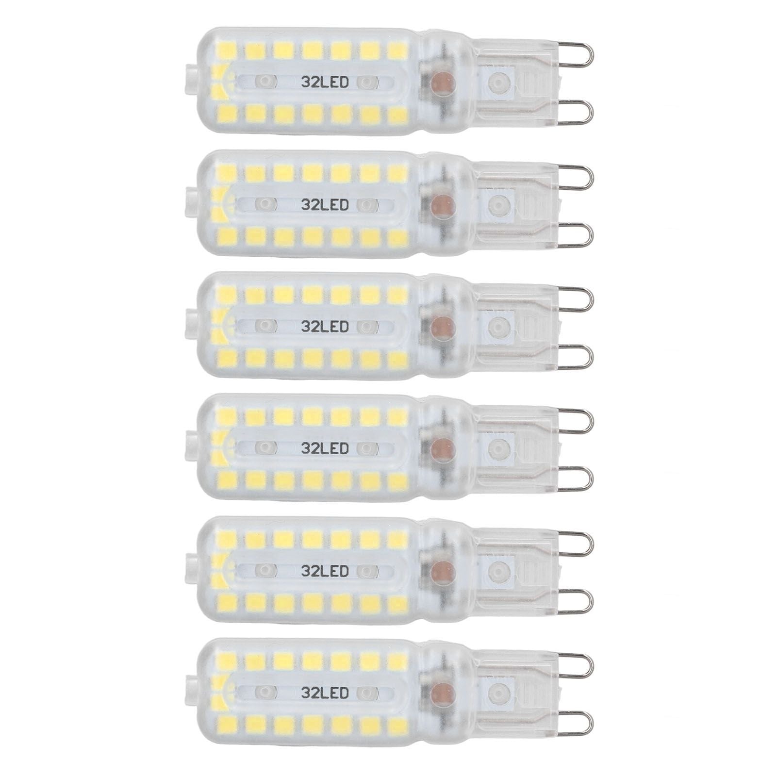 6pcs G9 LED Bulbs 7W Dimmable 360° Illumination Replacement Light Bulb for Wall Desk Cabinet Lamp Natural White 110-140V