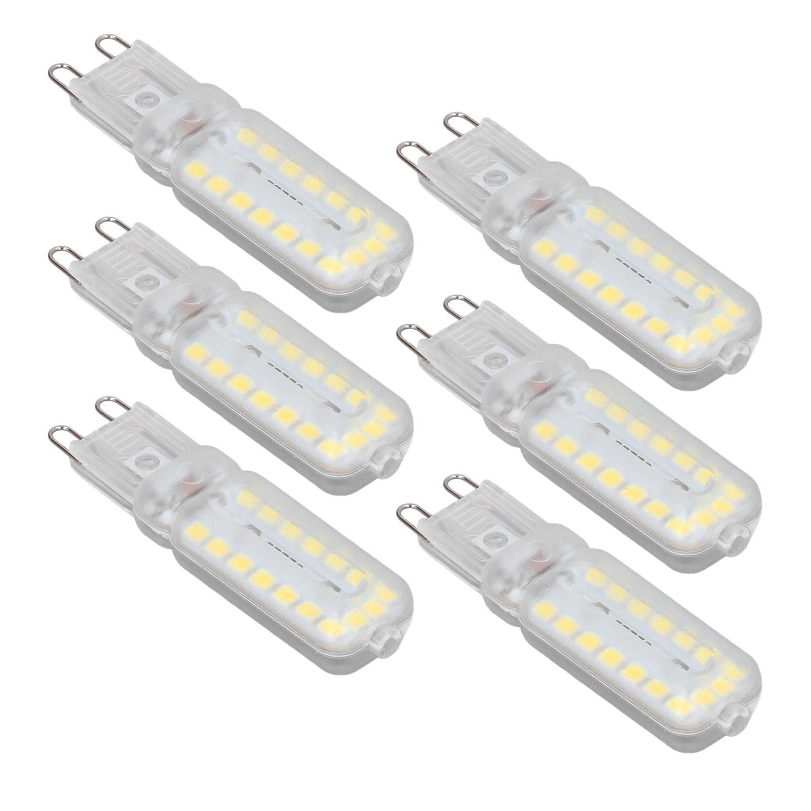 6pcs G9 LED Bulbs 7W Dimmable 360° Illumination Replacement Light Bulb for Wall Desk Cabinet Lamp Natural White 110-140V
