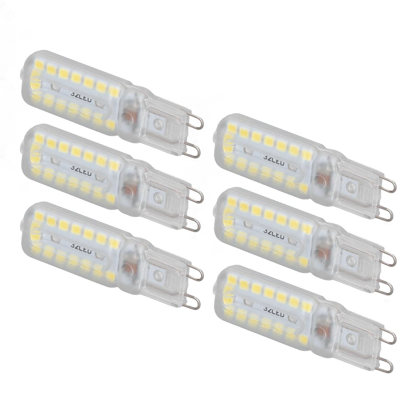 6pcs G9 LED Bulbs 7W Dimmable 360° Illumination Replacement Light Bulb for Wall Desk Cabinet Lamp Natural White 110-140V