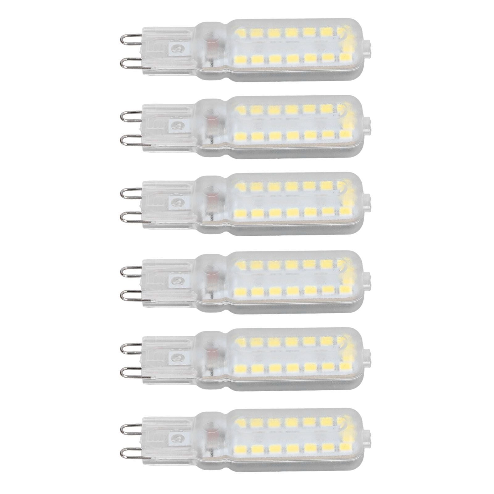 6pcs G9 LED Bulbs 7W Dimmable 360° Illumination Replacement Light Bulb for Wall Desk Cabinet Lamp Natural White 220-240V