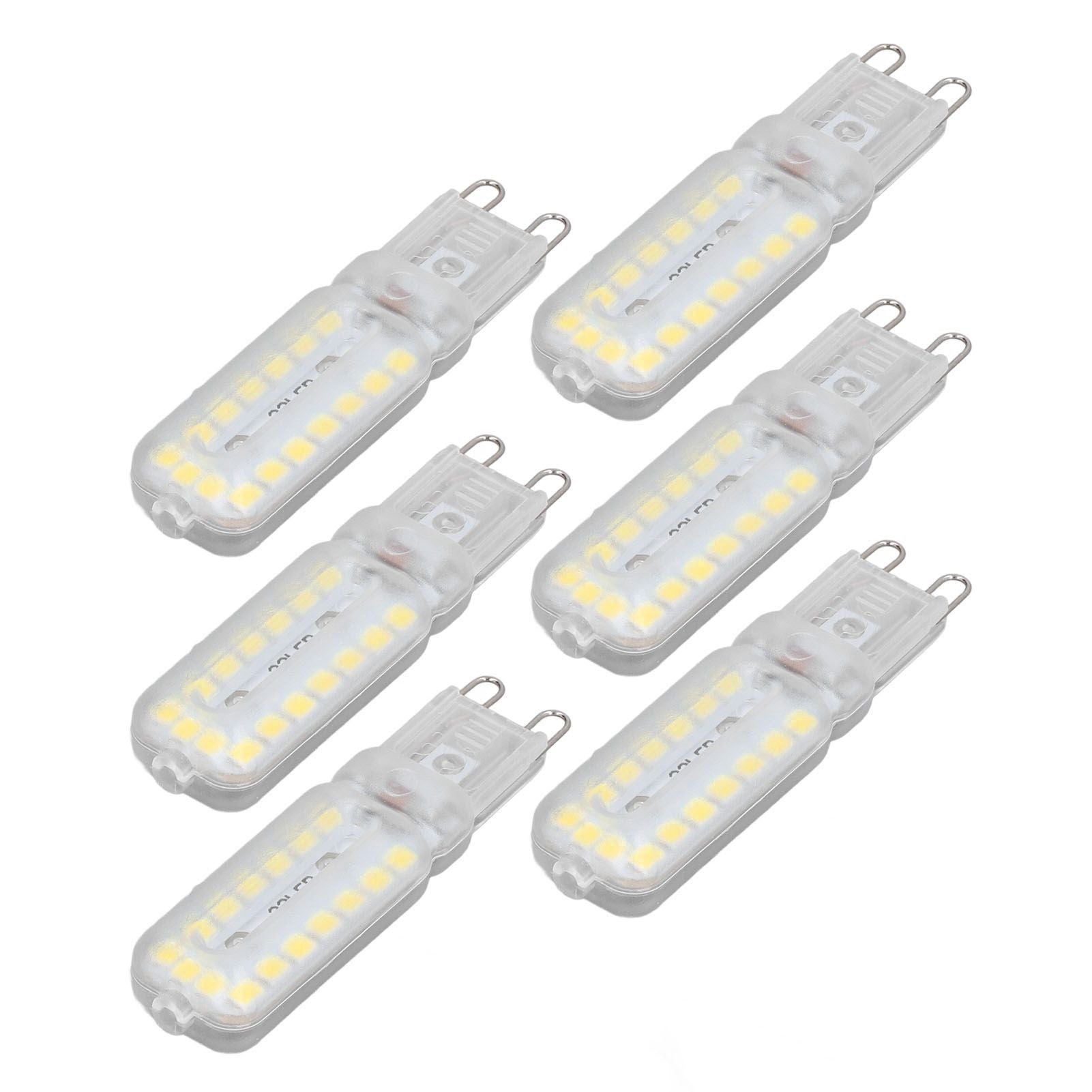 6pcs G9 LED Bulbs 7W Dimmable 360° Illumination Replacement Light Bulb for Wall Desk Cabinet Lamp Natural White 220-240V