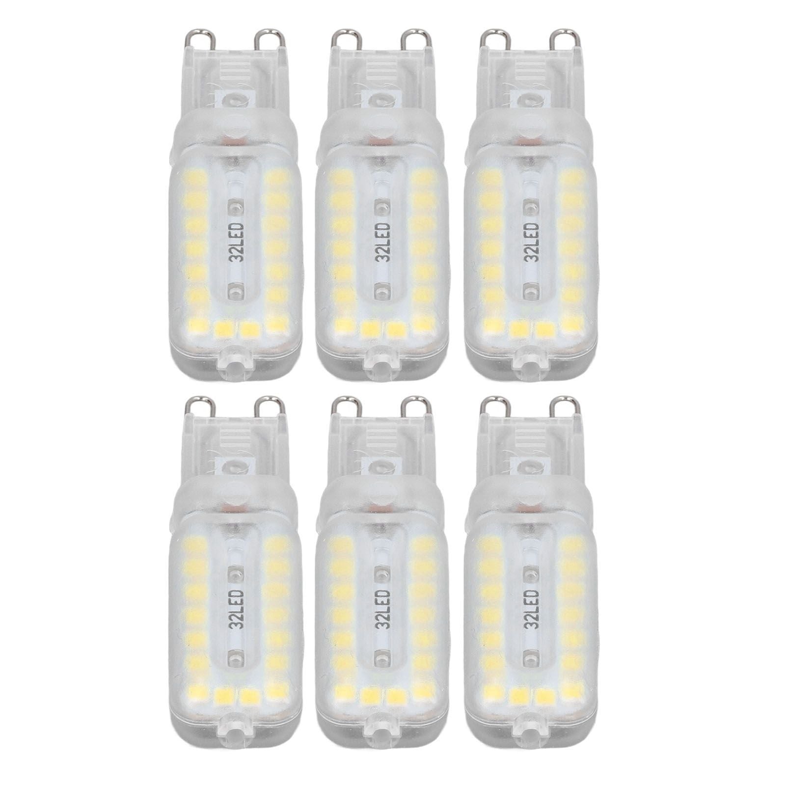6pcs G9 LED Bulbs 7W Dimmable 360° Illumination Replacement Light Bulb for Wall Desk Cabinet Lamp Natural White 220-240V