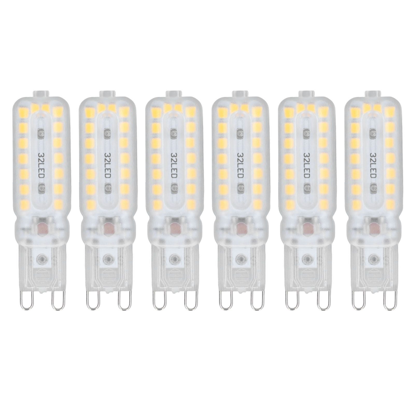 6pcs G9 LED Bulbs 7W Dimmable 360° Illumination Replacement Light Bulb for Wall Desk Cabinet Lamp Warm White 110-140V
