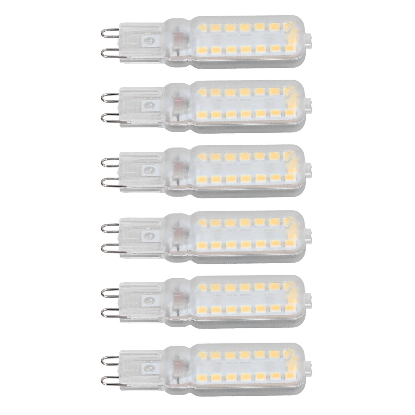 6pcs G9 LED Bulbs 7W Dimmable 360° Illumination Replacement Light Bulb for Wall Desk Cabinet Lamp Warm White 110-140V