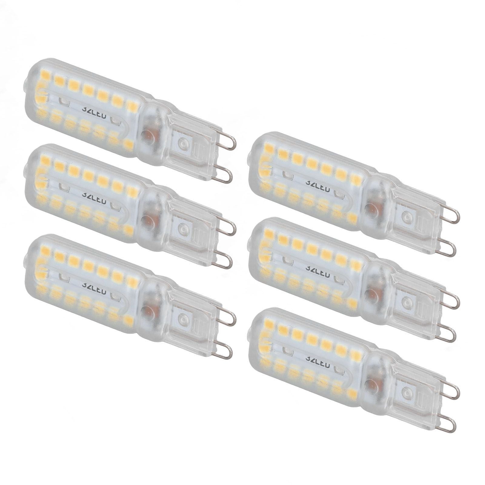 6pcs G9 LED Bulbs 7W Dimmable 360° Illumination Replacement Light Bulb for Wall Desk Cabinet Lamp Warm White 110-140V