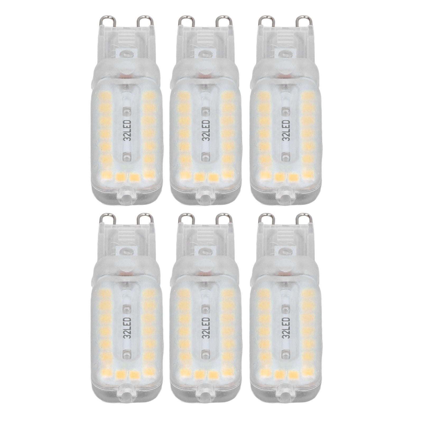 6pcs G9 LED Bulbs 7W Dimmable 360° Illumination Replacement Light Bulb for Wall Desk Cabinet Lamp Warm White 110-140V