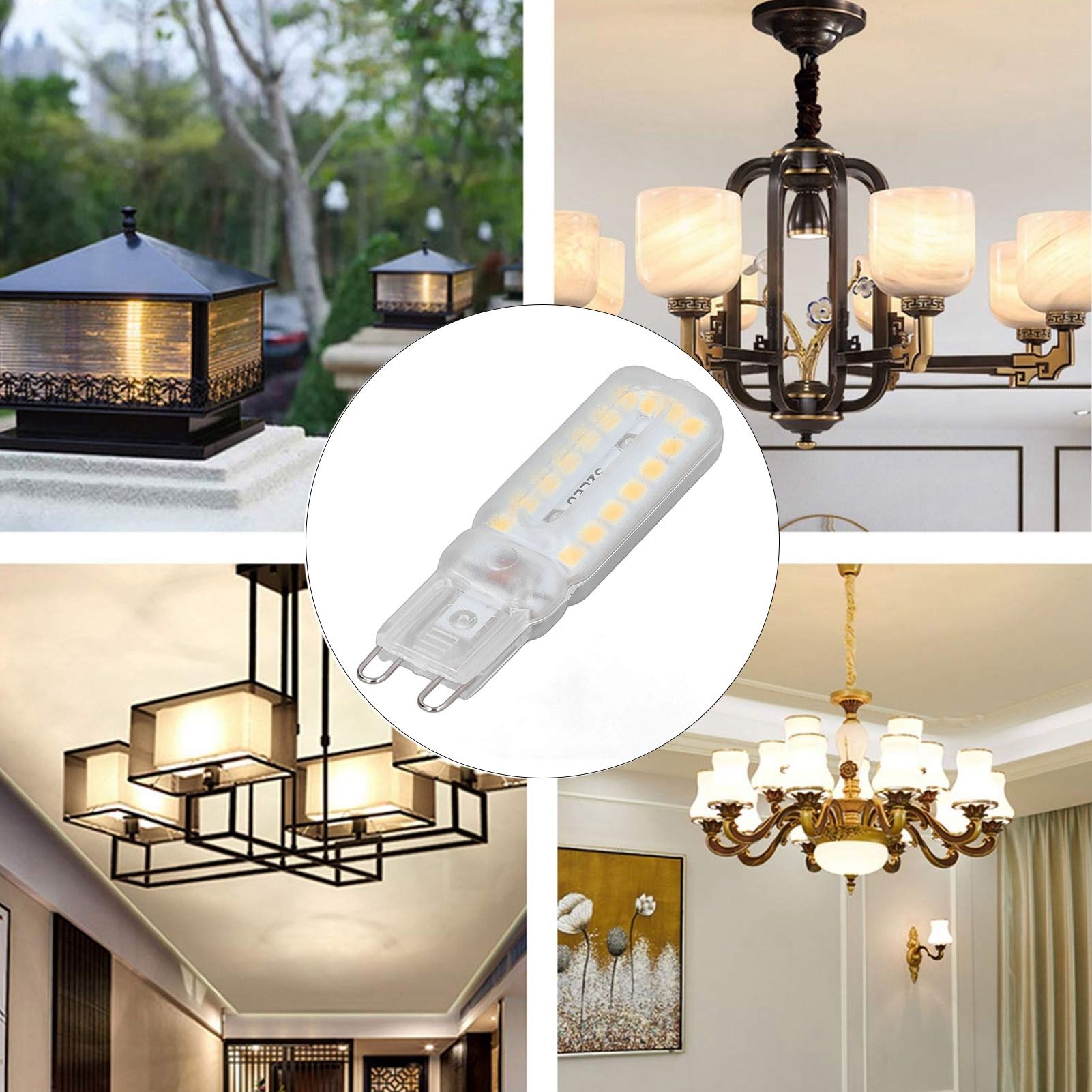 6pcs G9 LED Bulbs 7W Dimmable 360° Illumination Replacement Light Bulb for Wall Desk Cabinet Lamp Warm White 110-140V