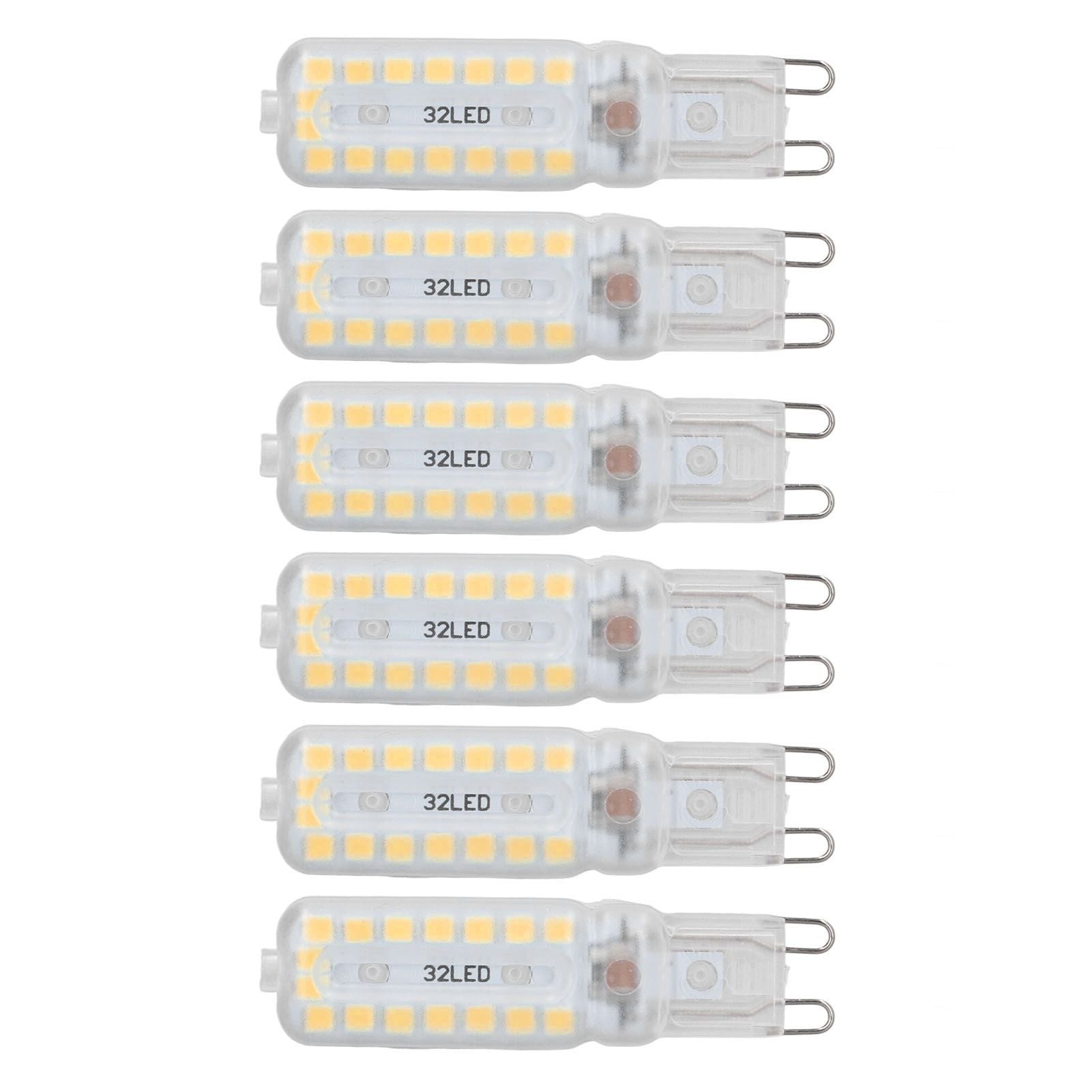 6pcs G9 LED Bulbs 7W Dimmable 360° Illumination Replacement Light Bulb for Wall Desk Cabinet Lamp Warm White 220-240V