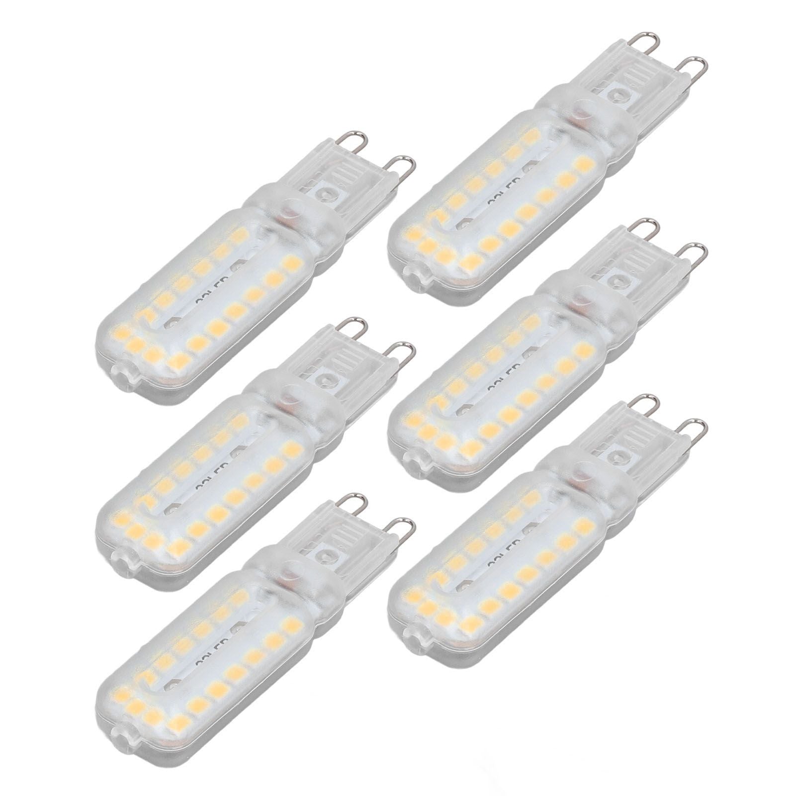 6pcs G9 LED Bulbs 7W Dimmable 360° Illumination Replacement Light Bulb for Wall Desk Cabinet Lamp Warm White 220-240V