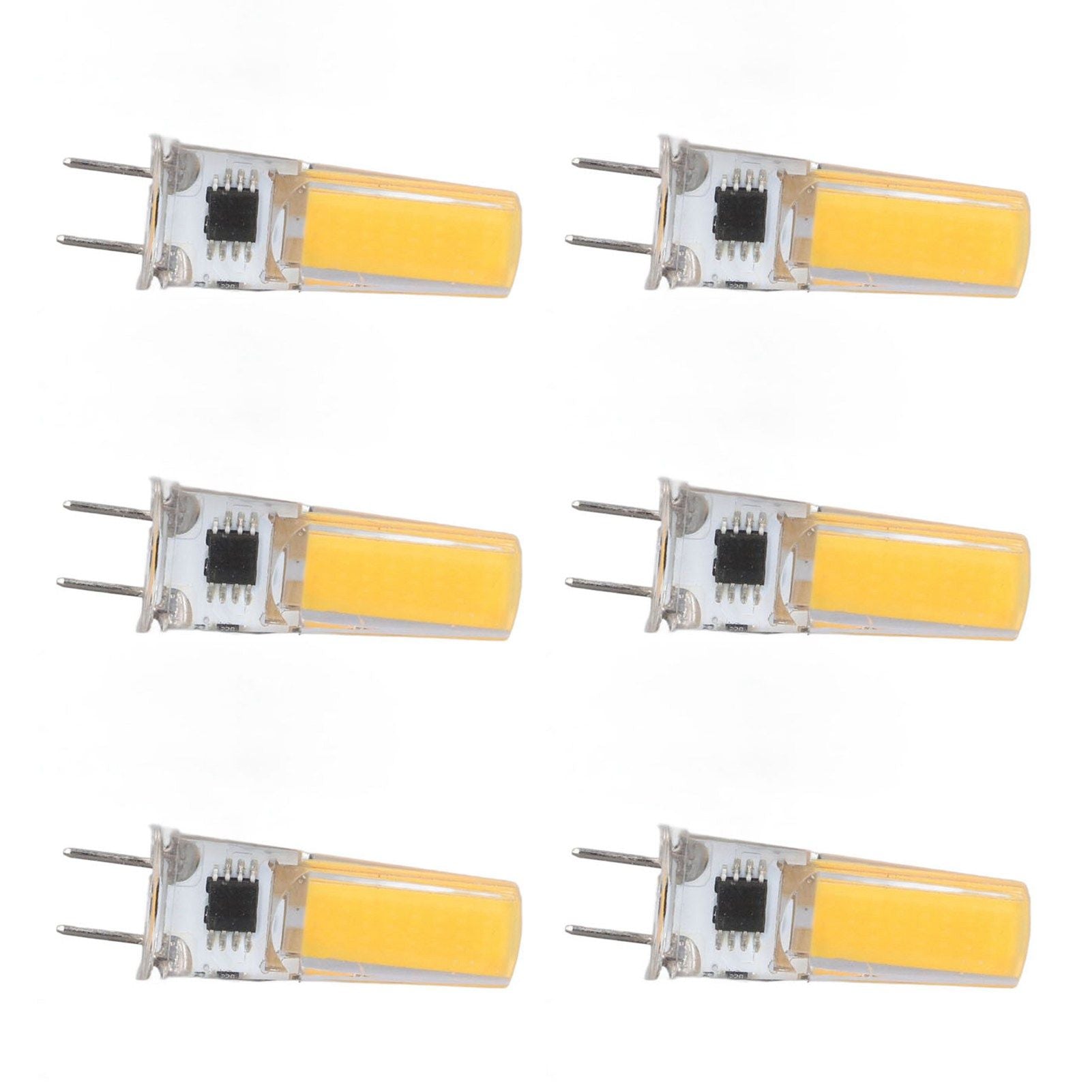 6Pcs G8 LED Bulb 5W Dimmable 2508 COB Energy Saving Easy Installation 360 Degrees 50000 Hours Stable 5W Bulbs 100‑120V Warm White