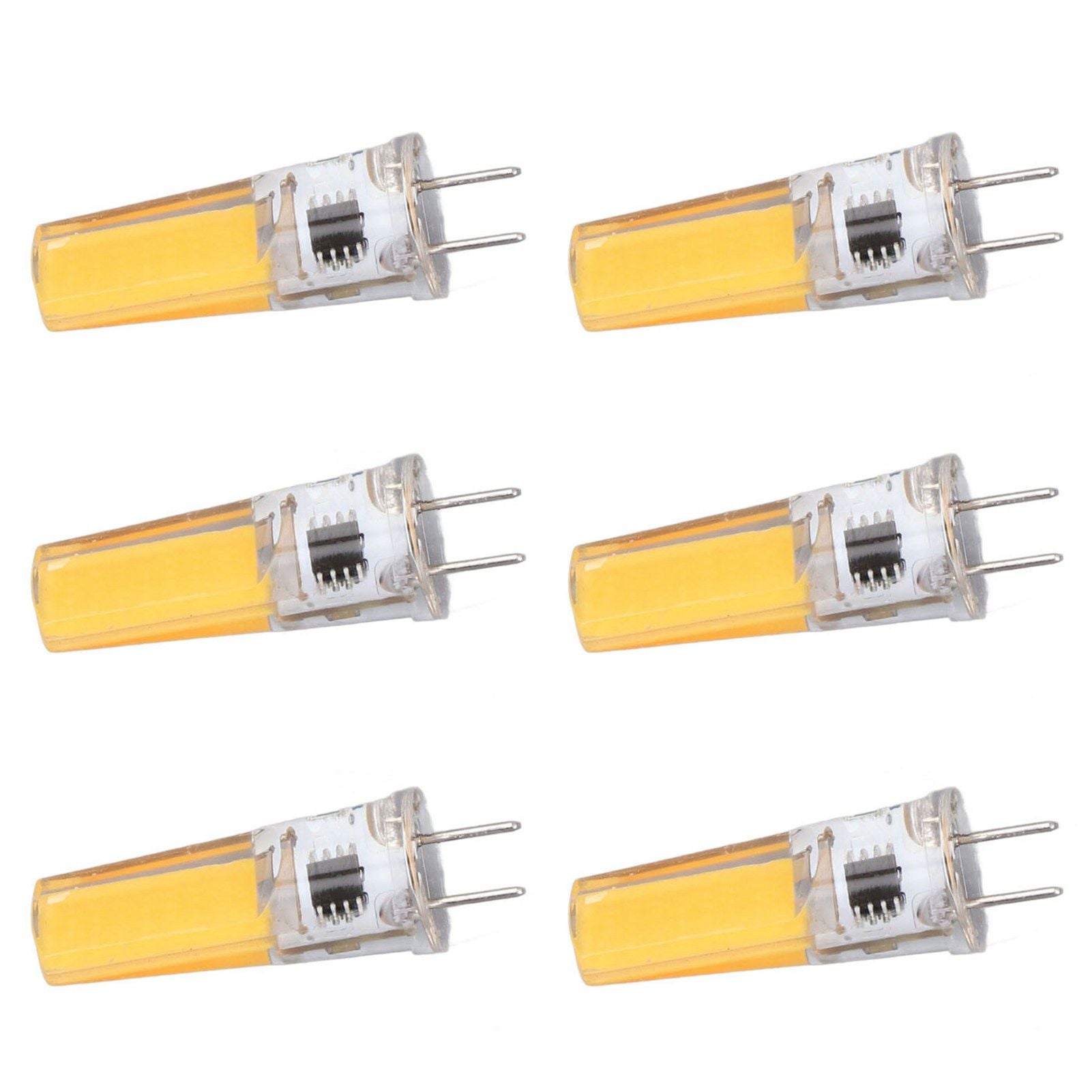6Pcs G8 LED Bulb 5W Dimmable 2508 COB Energy Saving Easy Installation 360 Degrees 50000 Hours Stable 5W Bulbs 100‑120V Warm White