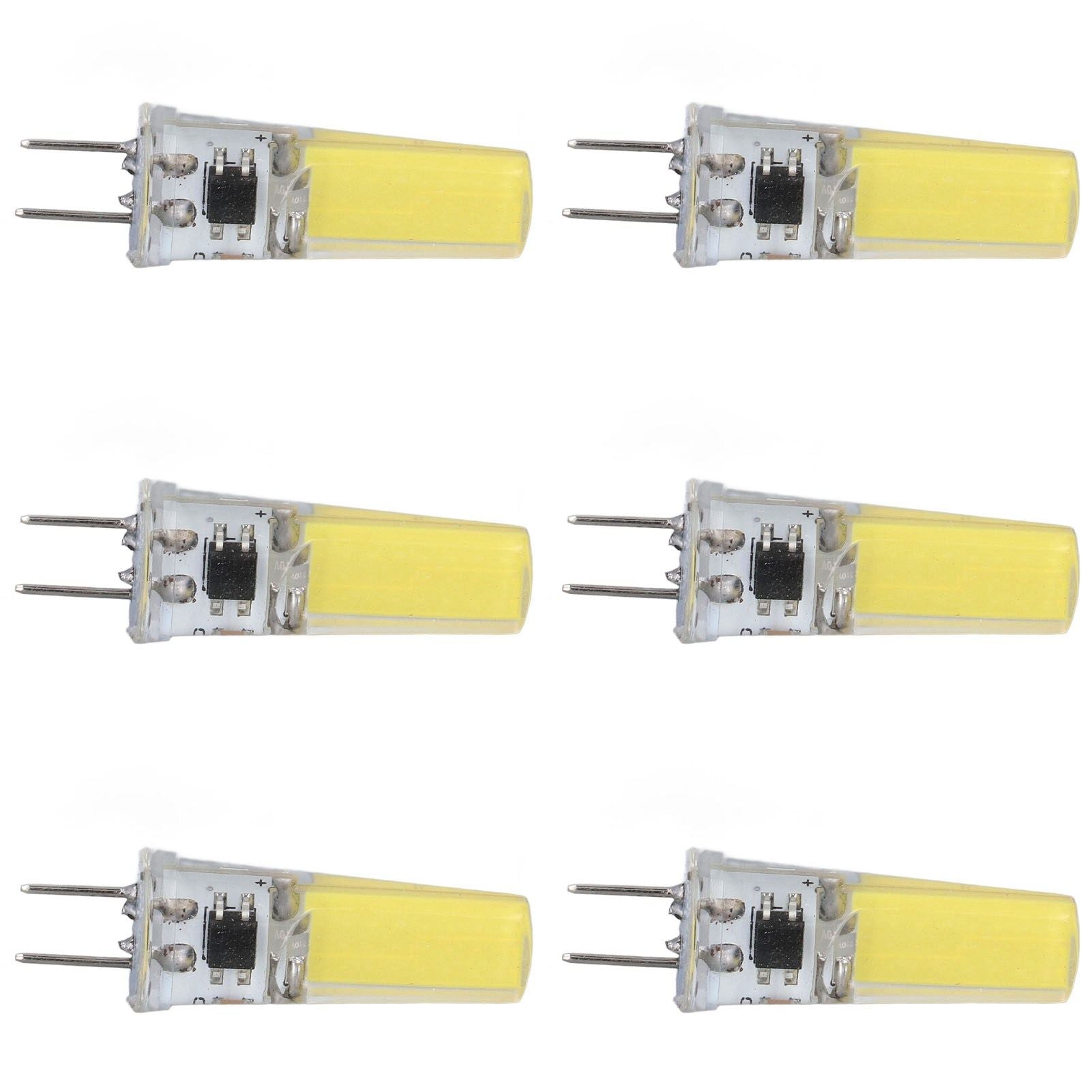 6Pcs G8 LED Bulb 5W Dimmable 2508 COB Energy Saving Easy Installation 360 Degrees 50000 Hours Stable 5W Bulbs 100‑120V Cold White