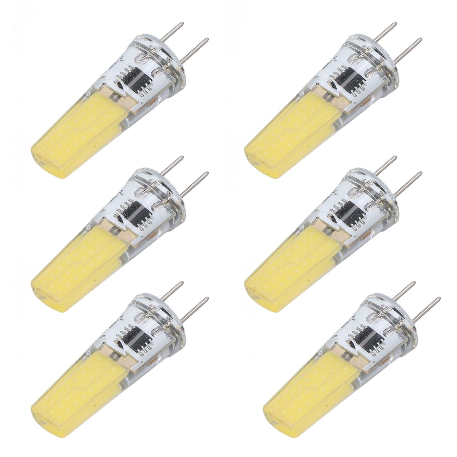 6Pcs G8 LED Bulb 5W Dimmable 2508 COB Energy Saving Easy Installation 360 Degrees 50000 Hours Stable 5W Bulbs 100‑120V Cold White