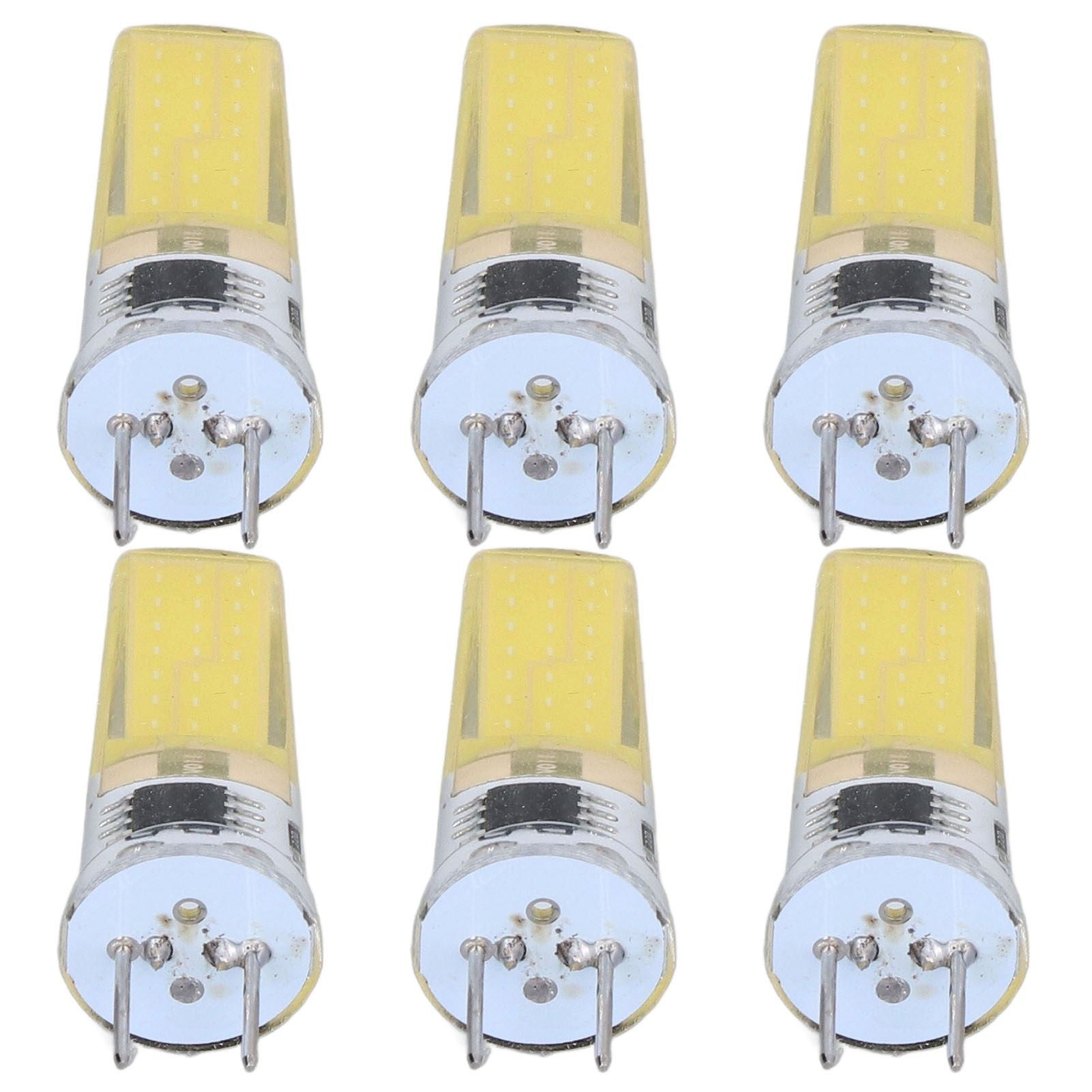 6Pcs G8 LED Bulb 5W Dimmable 2508 COB Energy Saving Easy Installation 360 Degrees 50000 Hours Stable 5W Bulbs 100‑120V Cold White