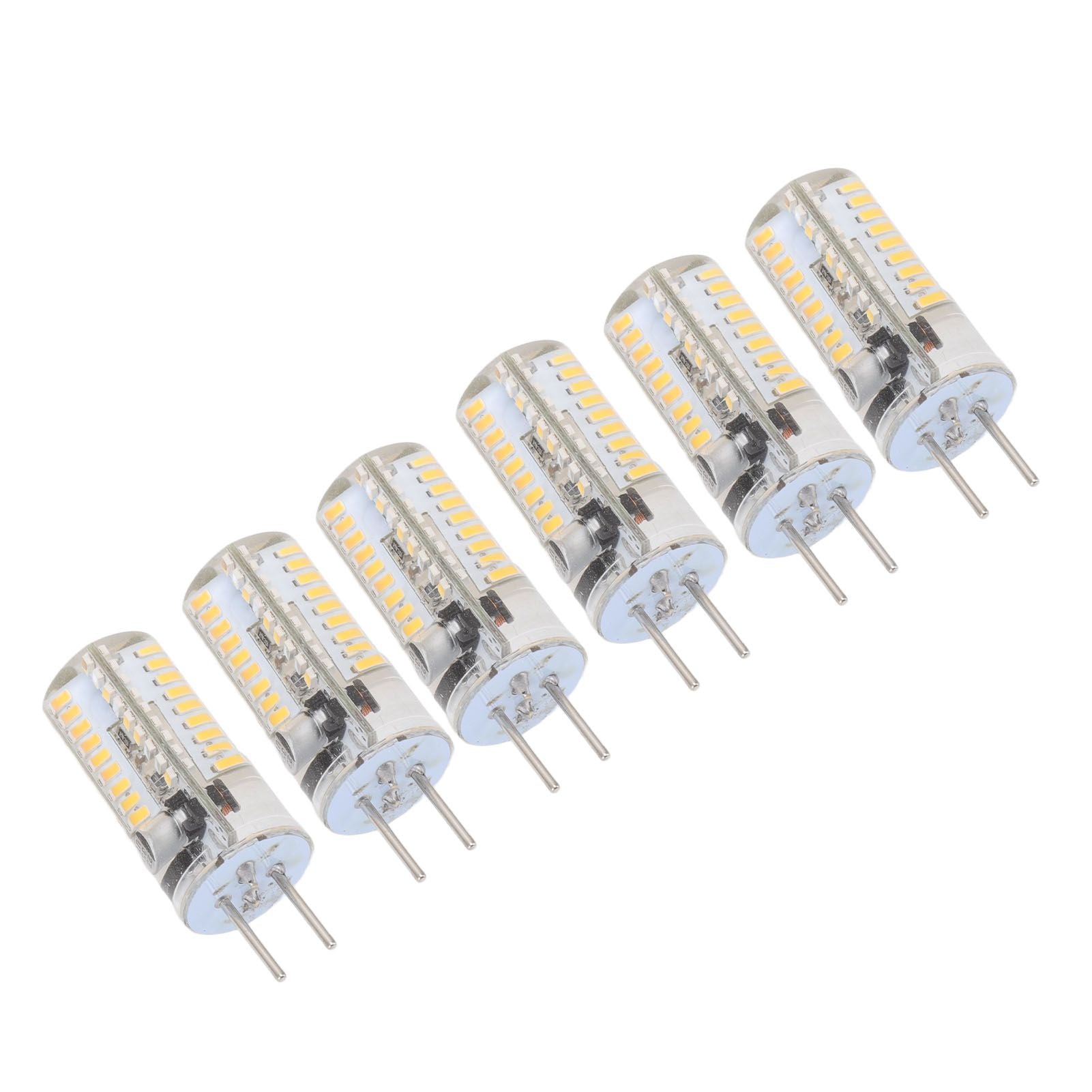 6Pcs GY6.35 LED Bulbs 5W AC 12V Warm White 2700 to 3000K White 6000 to 6500K 500LM 72LED Light Bulbs for Home Office Warm White