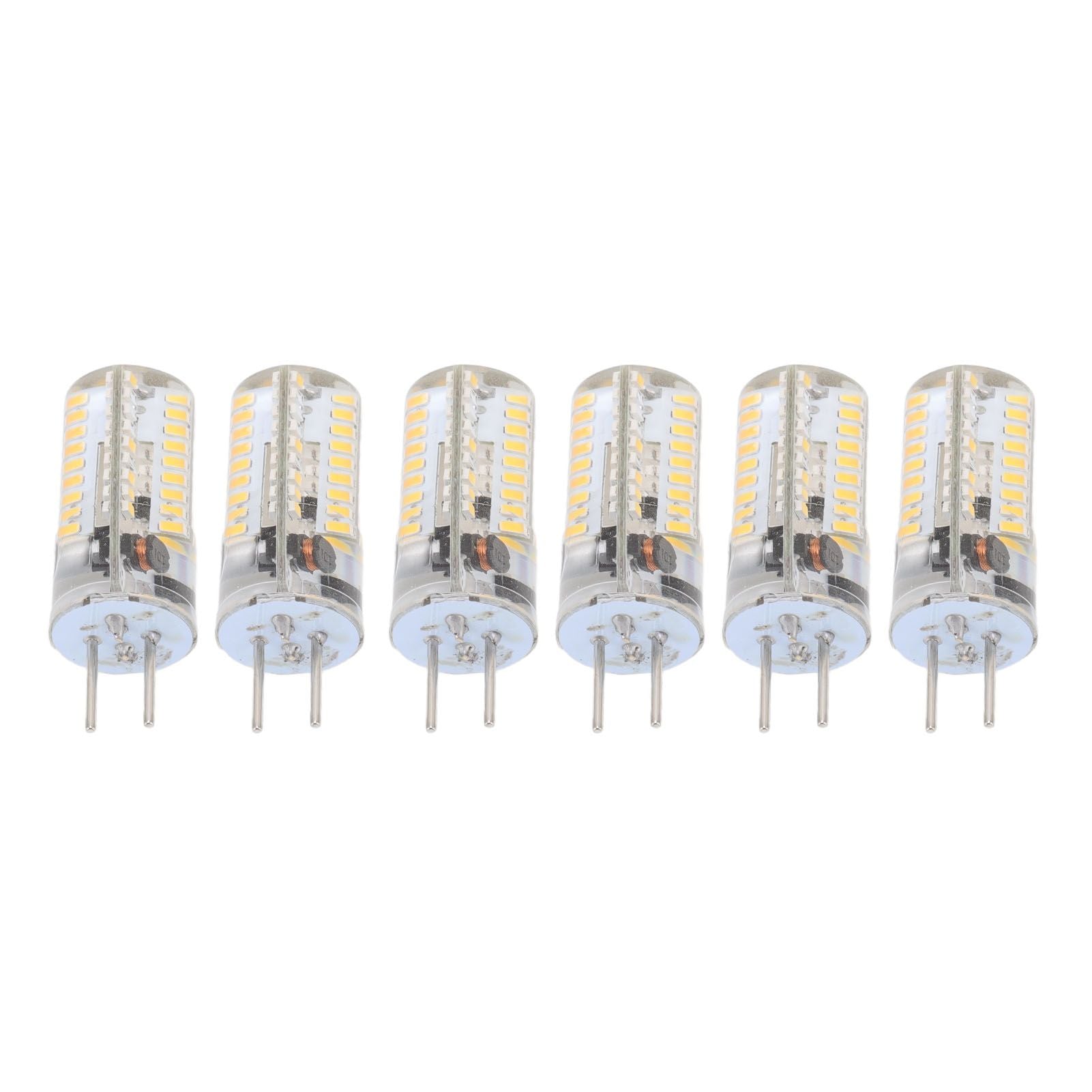 6Pcs GY6.35 LED Bulbs 5W AC 12V Warm White 2700 to 3000K White 6000 to 6500K 500LM 72LED Light Bulbs for Home Office Warm White