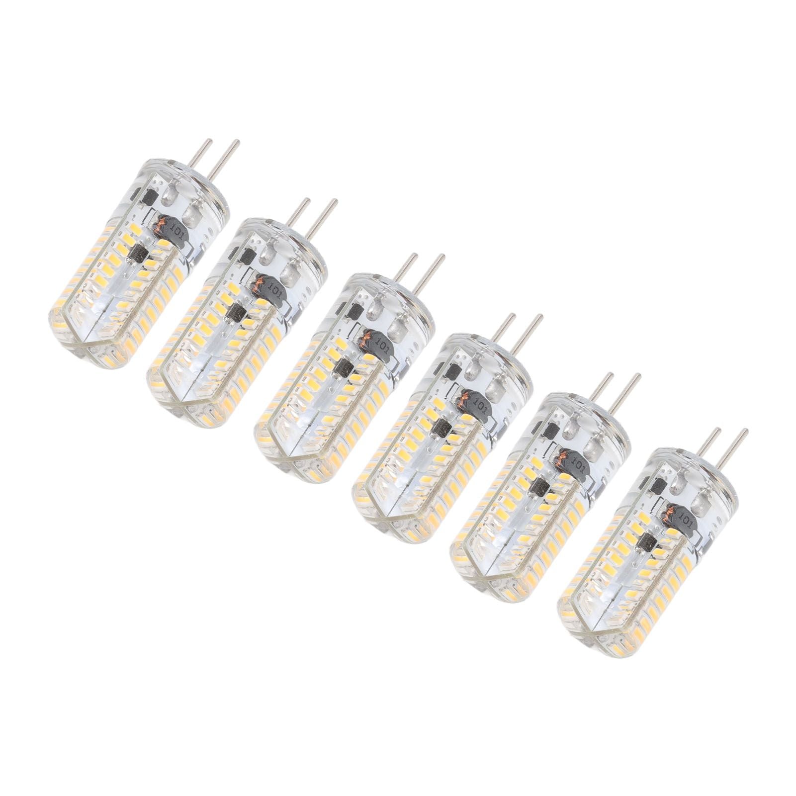 6Pcs GY6.35 LED Bulbs 5W AC 12V Warm White 2700 to 3000K White 6000 to 6500K 500LM 72LED Light Bulbs for Home Office Warm White
