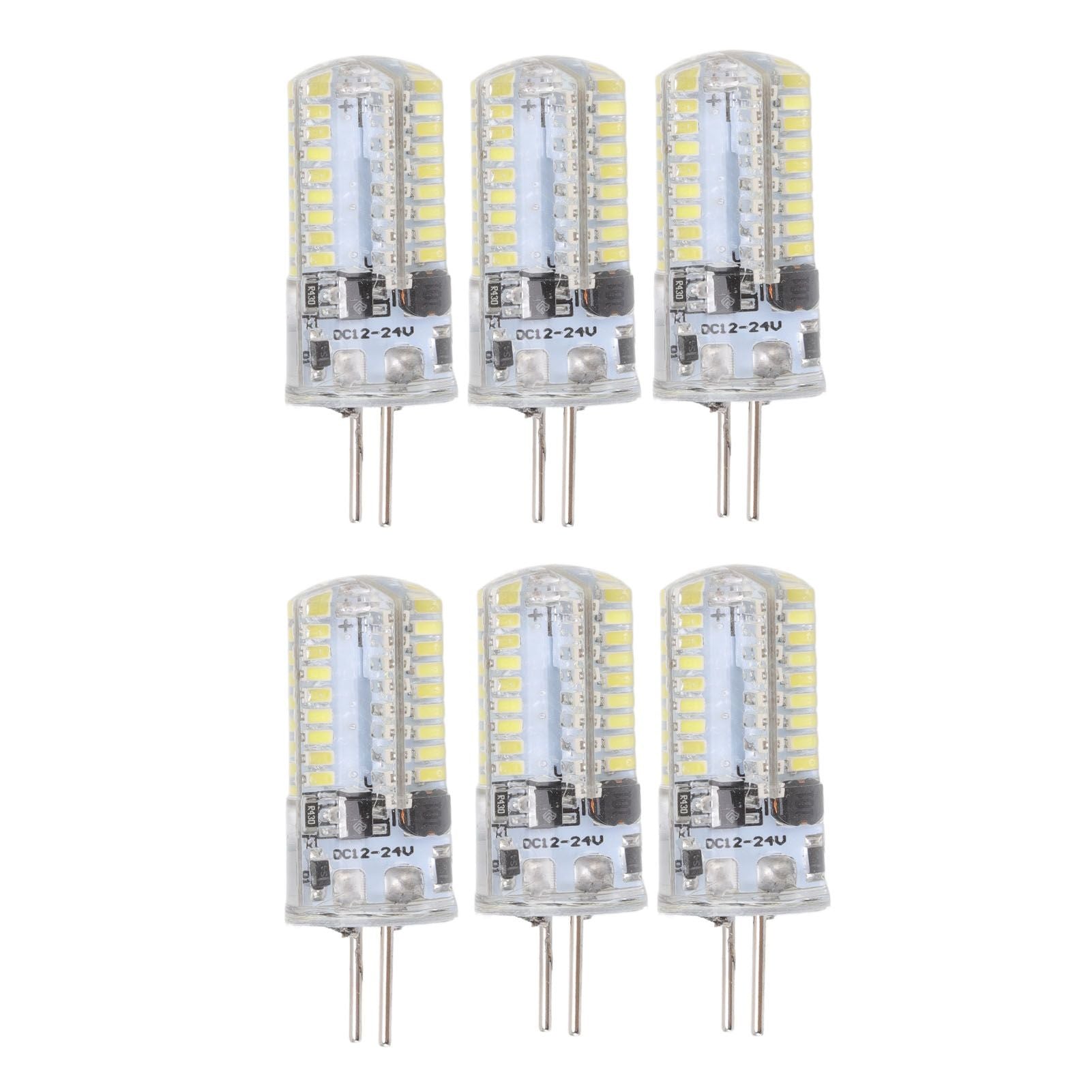 6Pcs GY6.35 LED Bulbs 5W AC 12V Warm White 2700 to 3000K White 6000 to 6500K 500LM 72LED Light Bulbs for Home Office Pure White