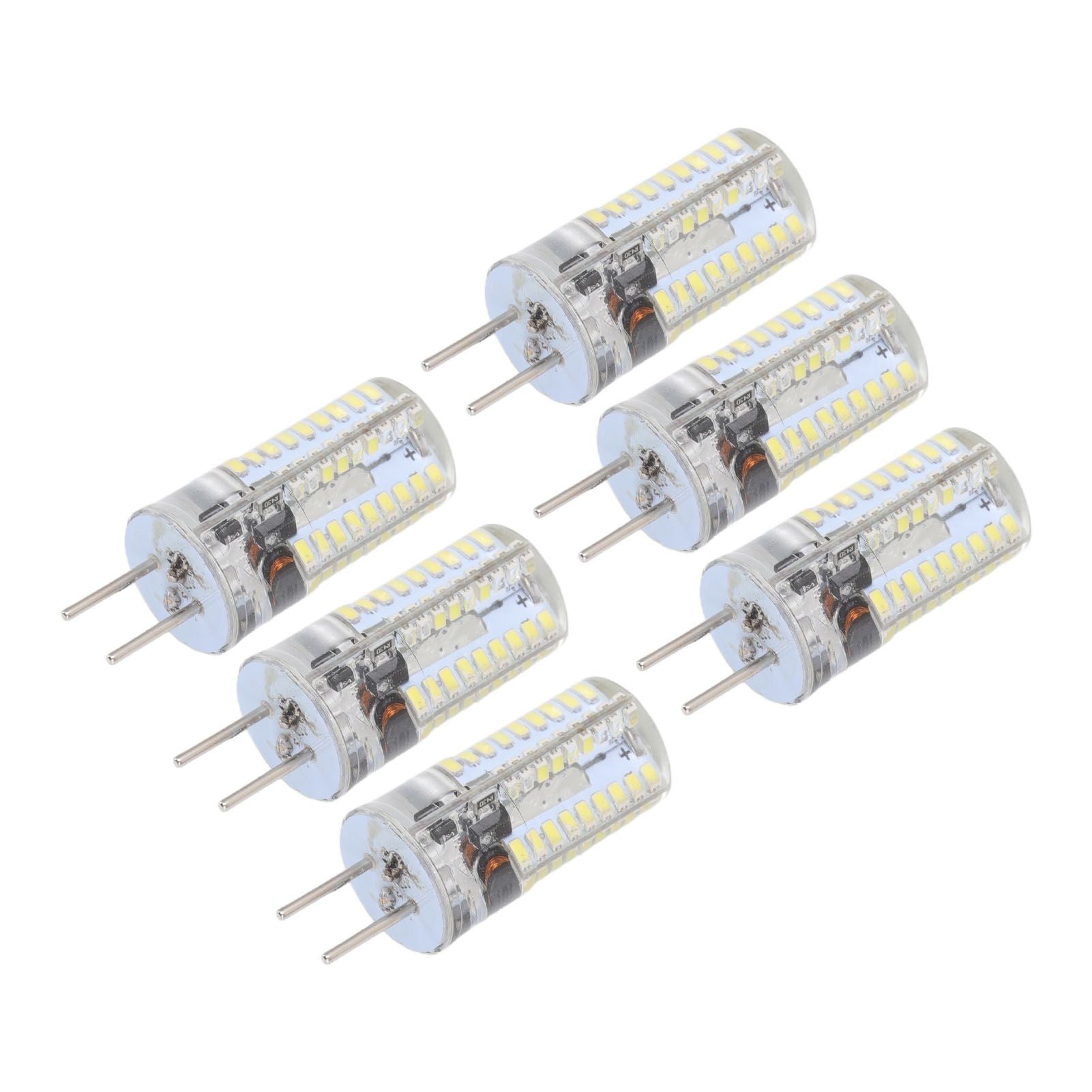 6Pcs GY6.35 LED Bulbs 5W AC 12V Warm White 2700 to 3000K White 6000 to 6500K 500LM 72LED Light Bulbs for Home Office Pure White
