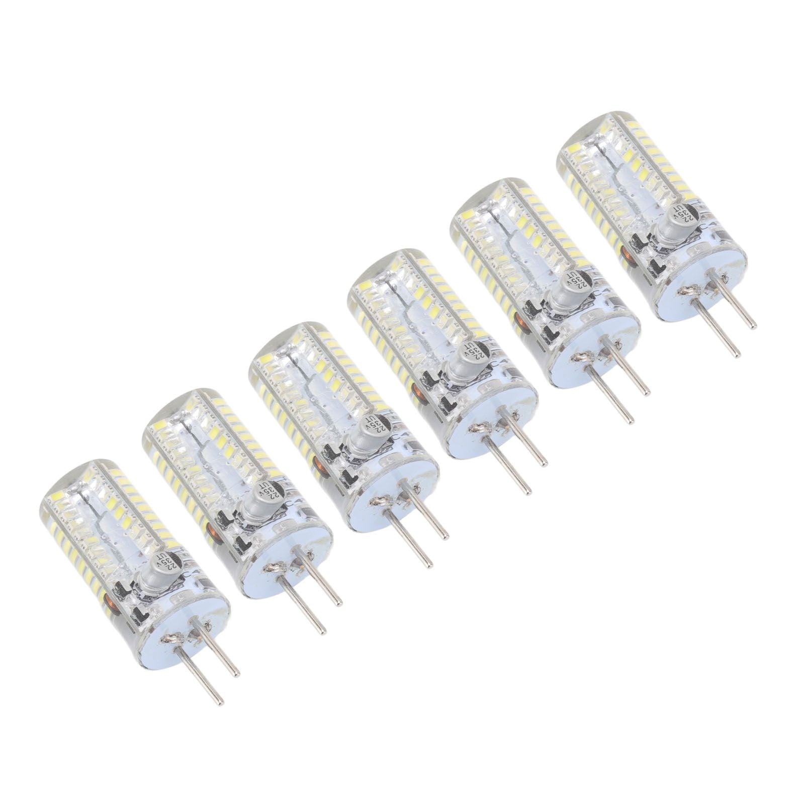 6Pcs GY6.35 LED Bulbs 5W AC 12V Warm White 2700 to 3000K White 6000 to 6500K 500LM 72LED Light Bulbs for Home Office Pure White