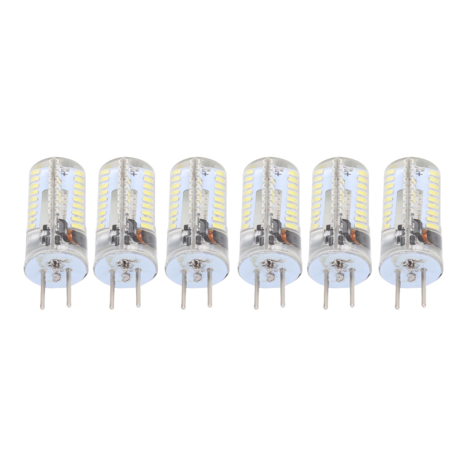 6Pcs GY6.35 LED Bulbs 5W AC 12V Warm White 2700 to 3000K White 6000 to 6500K 500LM 72LED Light Bulbs for Home Office Pure White