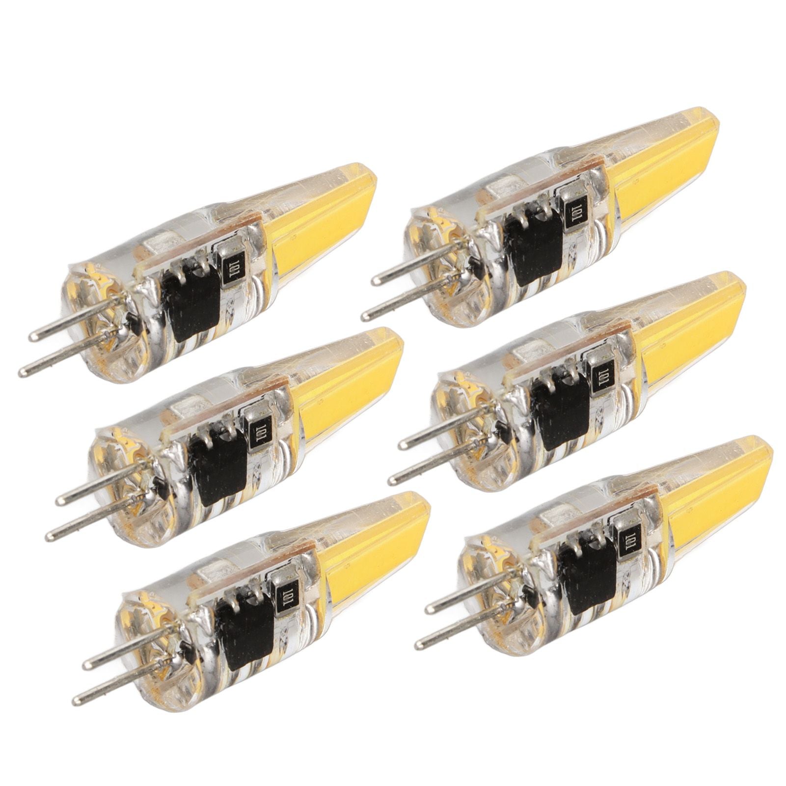 6 Pcs 6W 500LM G4 Bulb LED COB Silica Gel Energy Saving Lamp Bulb for Ceiling Lamp Wall Lamp Table Lamp 220V Warm White