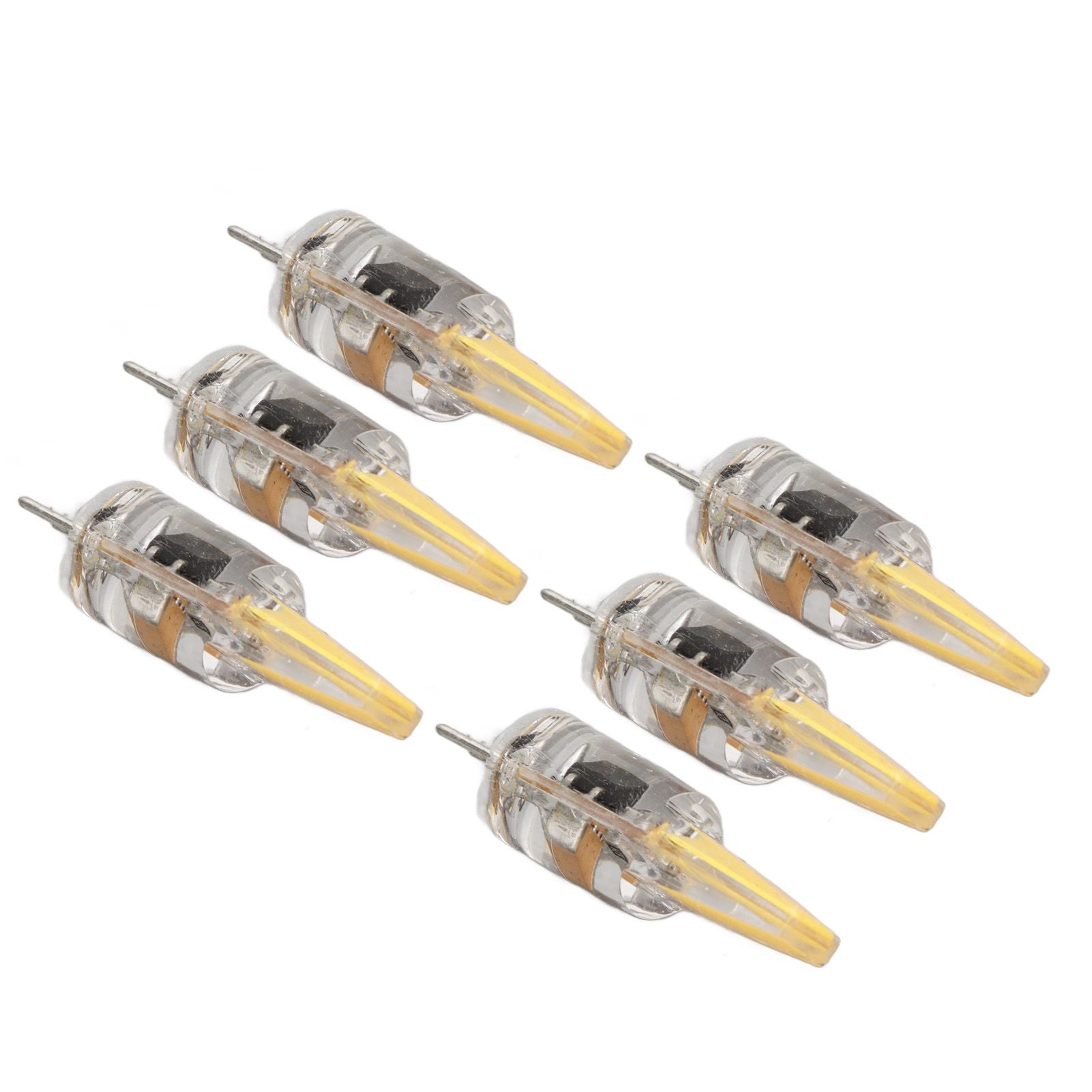 6 Pcs 6W 500LM G4 Bulb LED COB Silica Gel Energy Saving Lamp Bulb for Ceiling Lamp Wall Lamp Table Lamp 220V Warm White