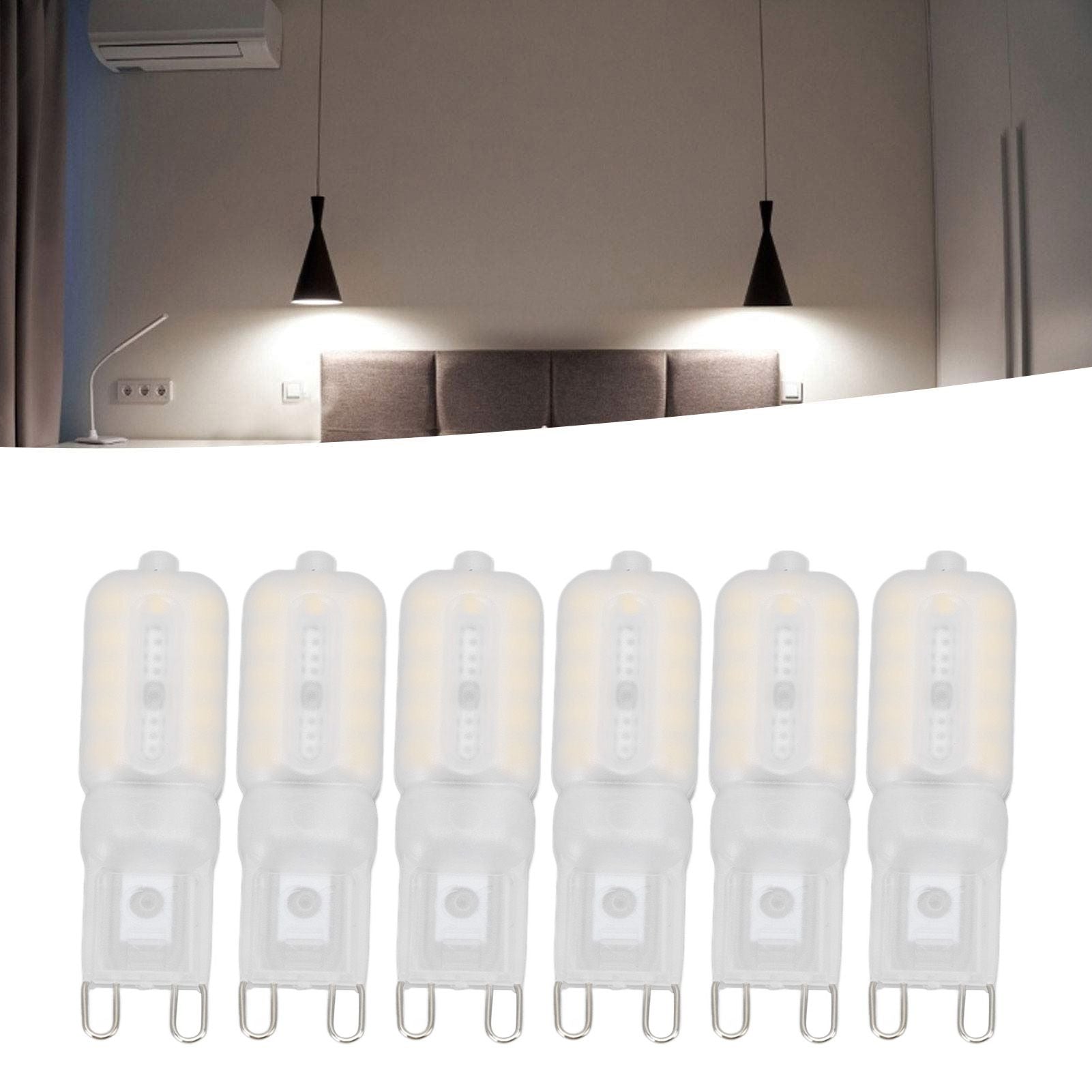 G9 Light Bulb Dimmable Eye Protection Energy Saving 5W 22 LED Small Bulbs for Ceiling Lamp Desk Lamp 6pcs Natural Light 220V