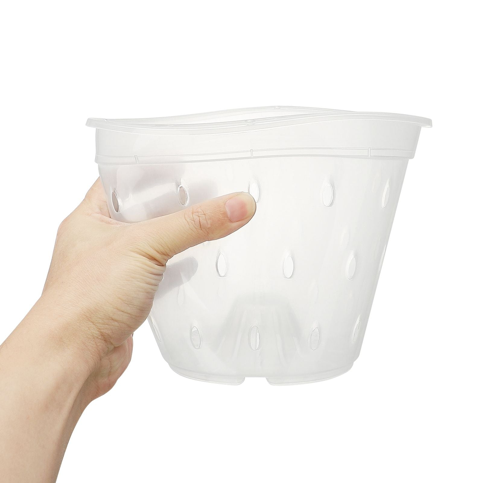 Orchid Flower Pot Breathable Clear Orchid Planting Pot with Holes for Indoor Outdoor