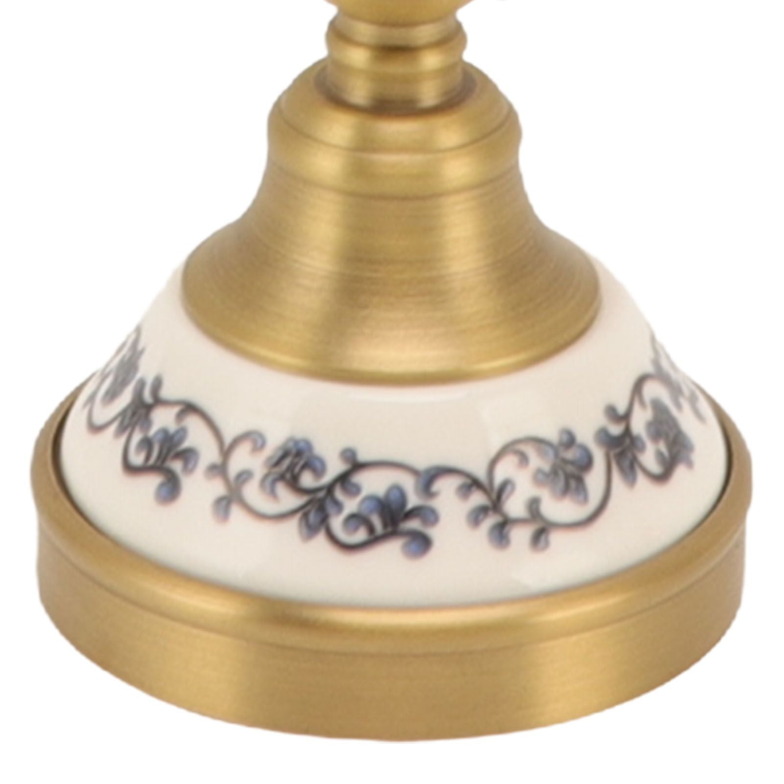Towel Ring Antique Brass Finish Wall Mounted Bathroom Hand Towel Holder with Blue and White Porcelain Decal