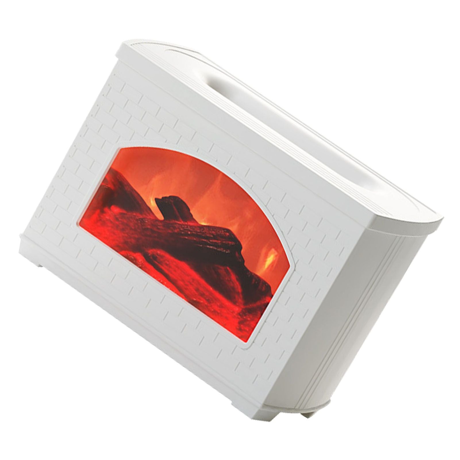 270ml Mist Humidifier Simulated Fireplace Design Power Off Protection Fire Diffuser for Home White