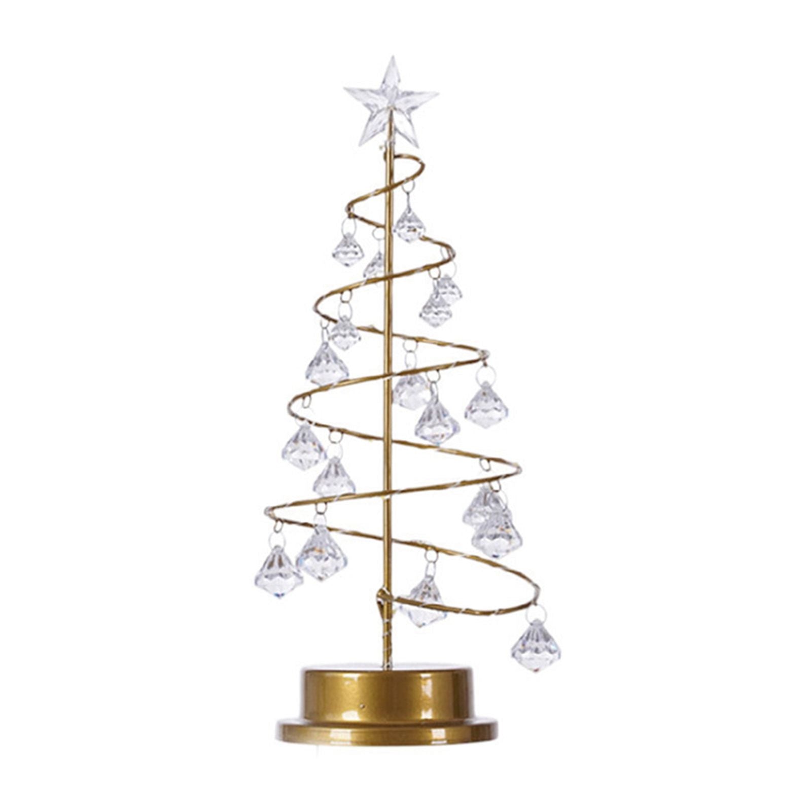 Christmas Crystal Tree Lamp Acrylic Crystal Pendant Christmas Decorative Desk Lamp for Bedroom Crystal Tree Lamp, Warm White