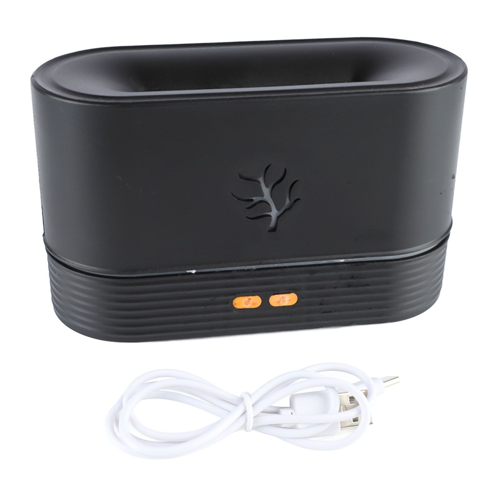 Colorful Flame Air Aroma Diffuser Humidifier Mini Noiseless Essential Oil Diffuser for Home Office Black