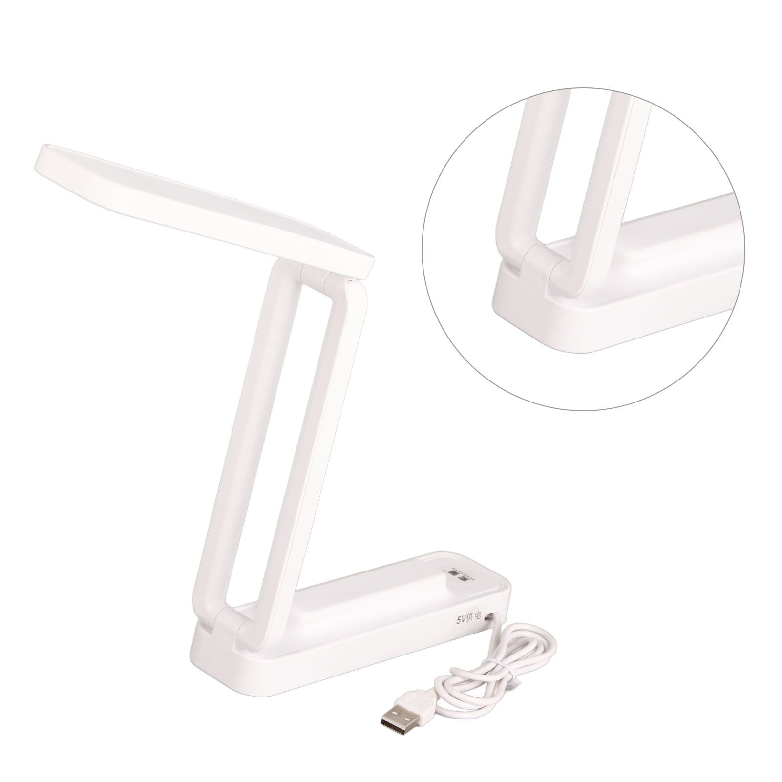 Desk Lamp Foldable Portable Plug in Soft Light Table Lamp for Office Home