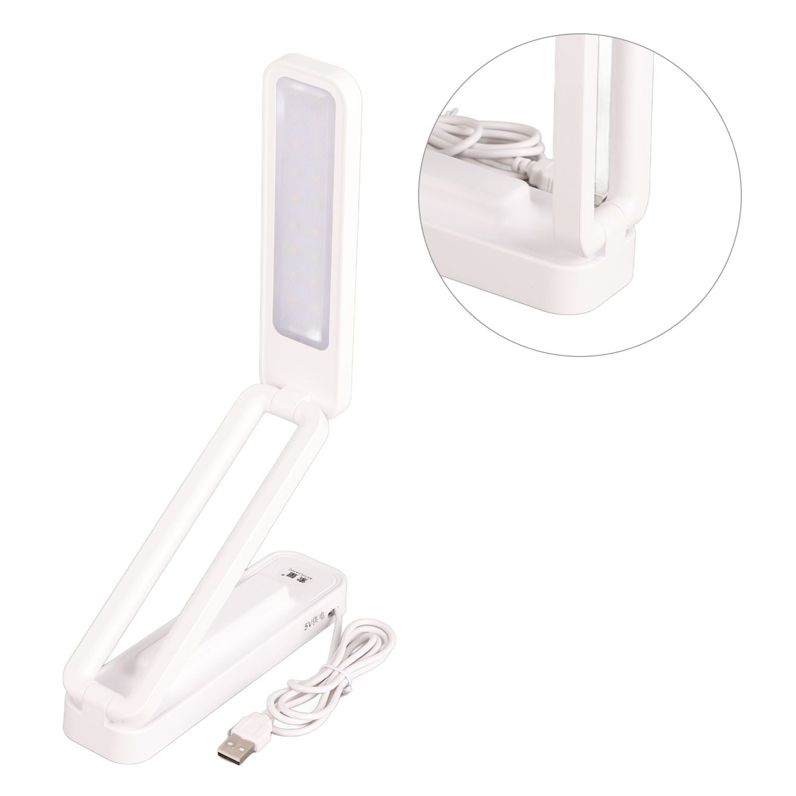 Desk Lamp Foldable Portable Plug in Soft Light Table Lamp for Office Home