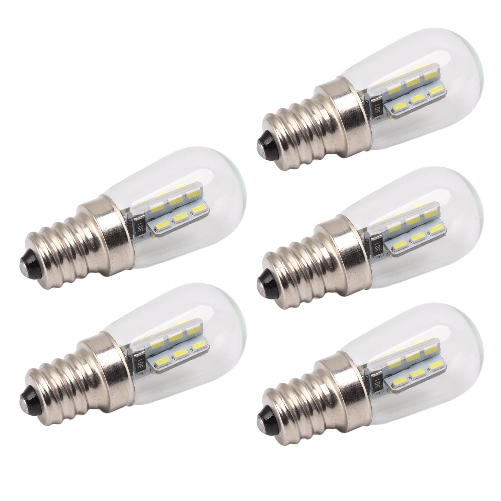 5Pcs E12 LED Bulb High Brightness 120V Fridge Lamp Bulb with 24pcs Bead for Refrigerator White Light