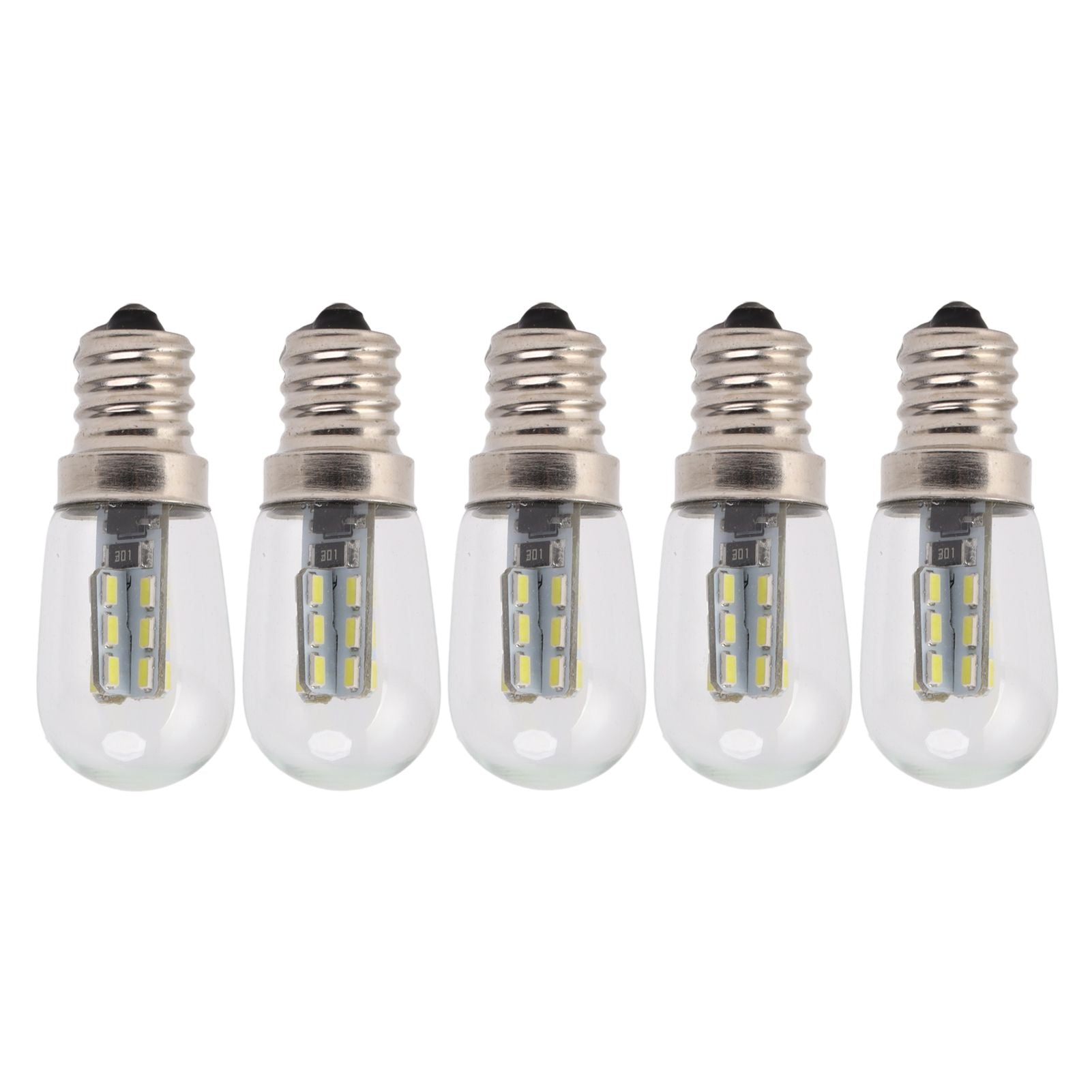 5Pcs E12 LED Bulb High Brightness 120V Fridge Lamp Bulb with 24pcs Bead for Refrigerator White Light