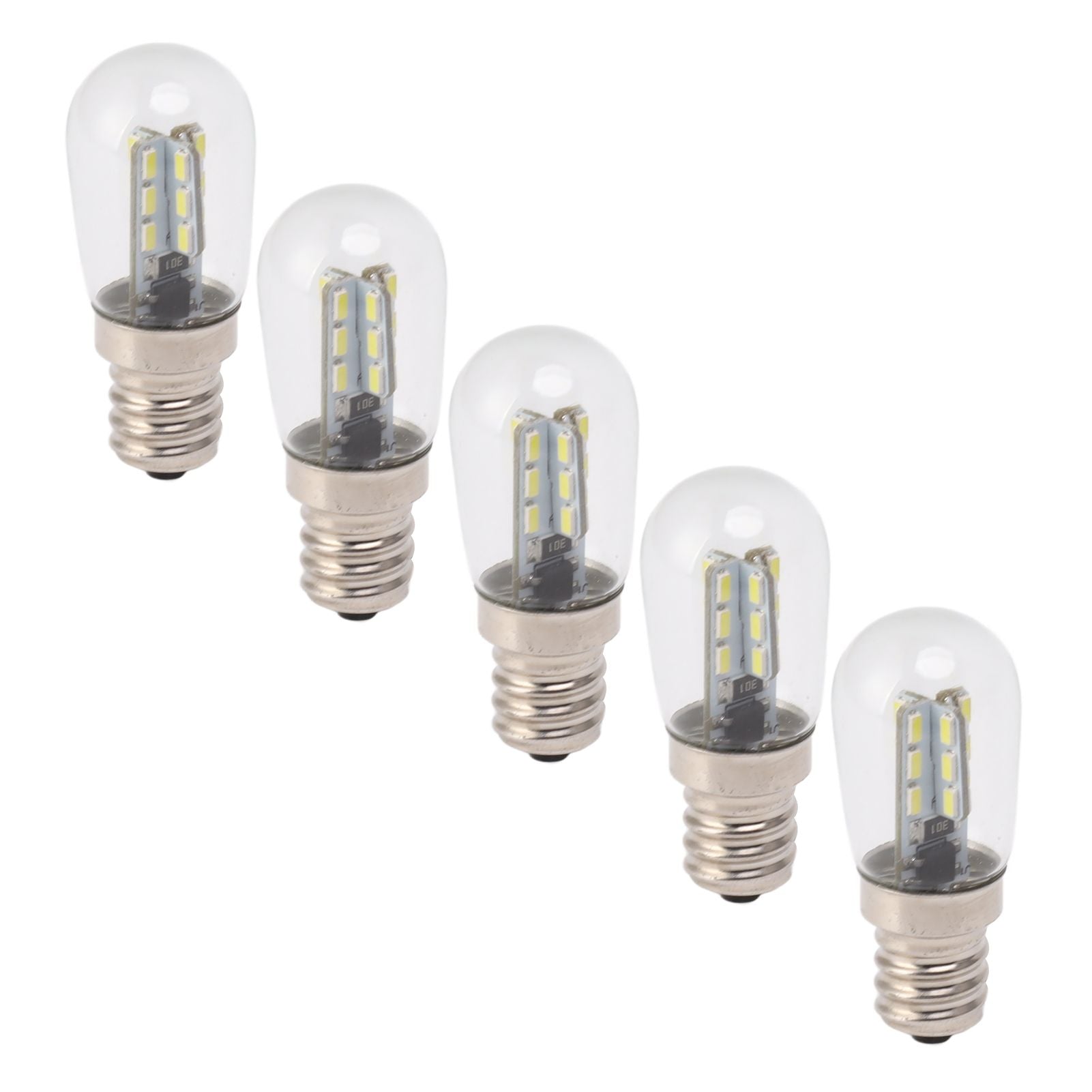 5Pcs E12 LED Bulb High Brightness 120V Fridge Lamp Bulb with 24pcs Bead for Refrigerator White Light