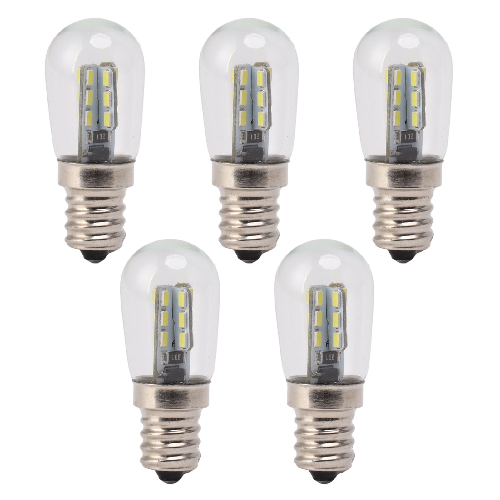 5Pcs E12 LED Bulb High Brightness 120V Fridge Lamp Bulb with 24pcs Bead for Refrigerator White Light