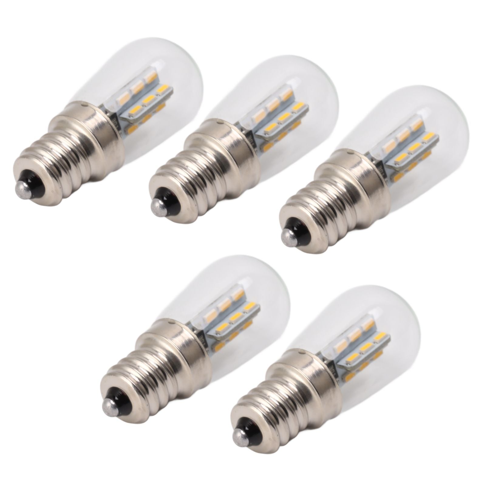 5Pcs E12 LED Bulb High Brightness 120V Fridge Lamp Bulb with 24pcs Bead for Refrigerator Warm Light