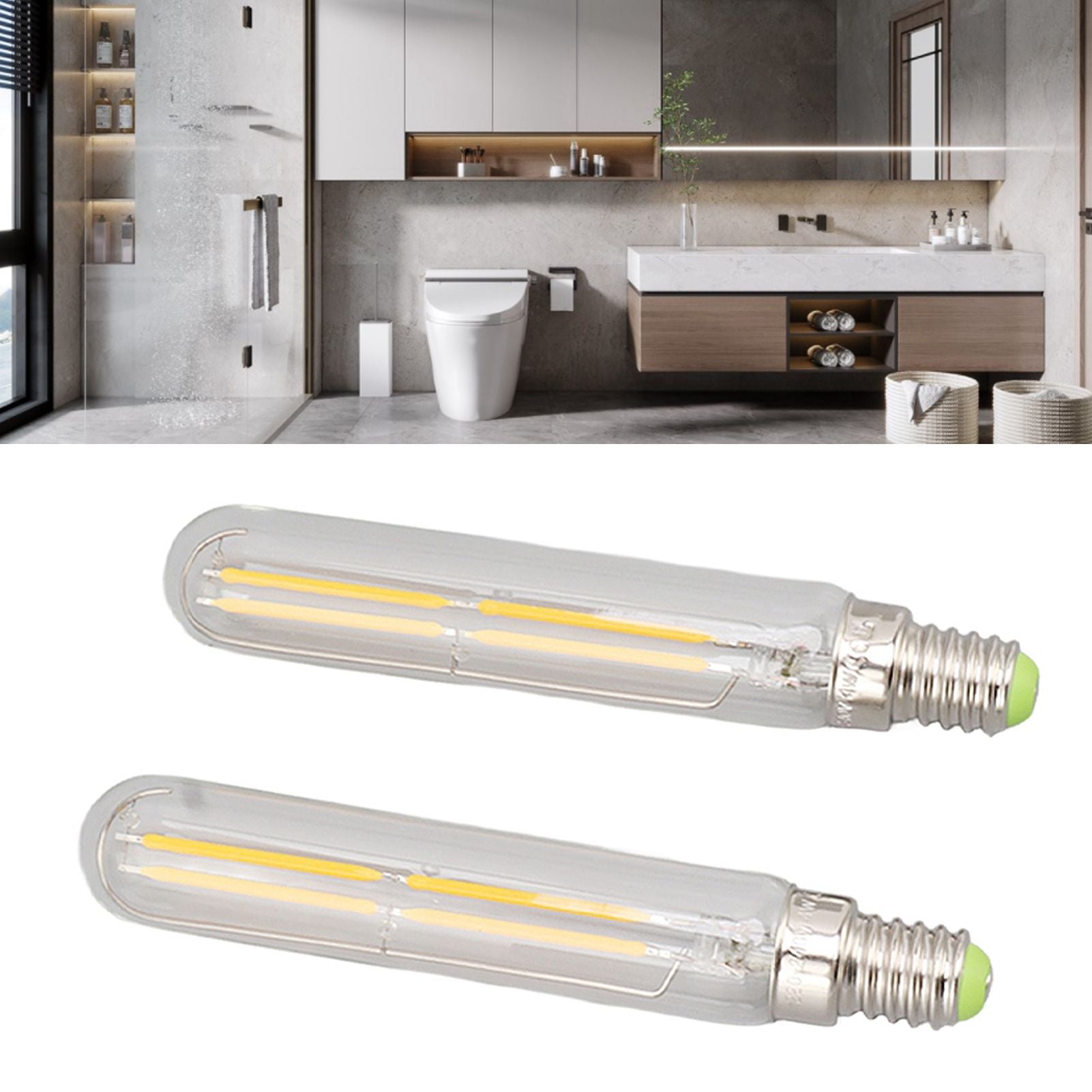 2Pcs LED Tube Bulb 4W E14 2300K Tubular Light Lamp Bulbs T20x120 220‑240V for Lighting